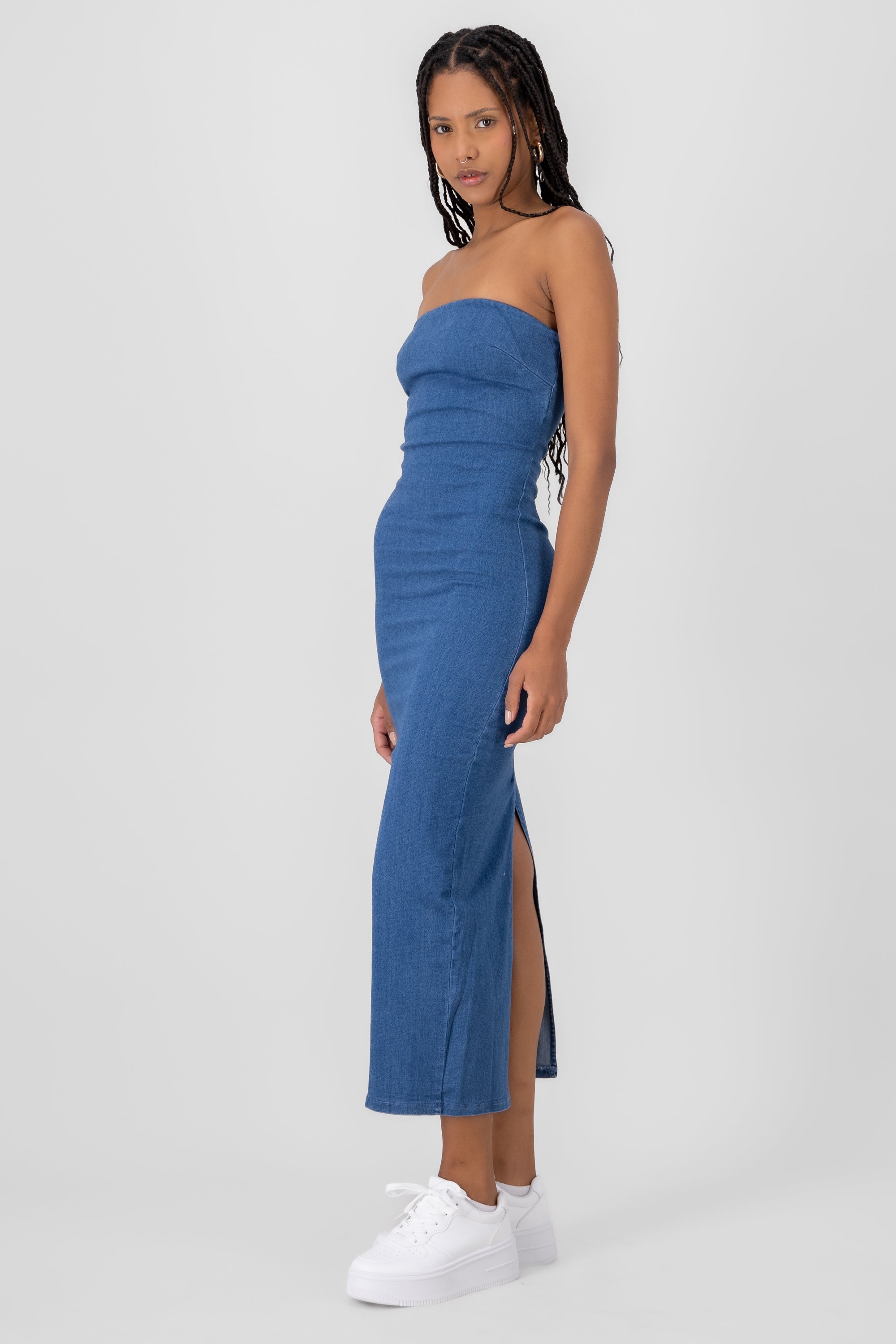 Strapples Maxi Dress MEDIUM WASH