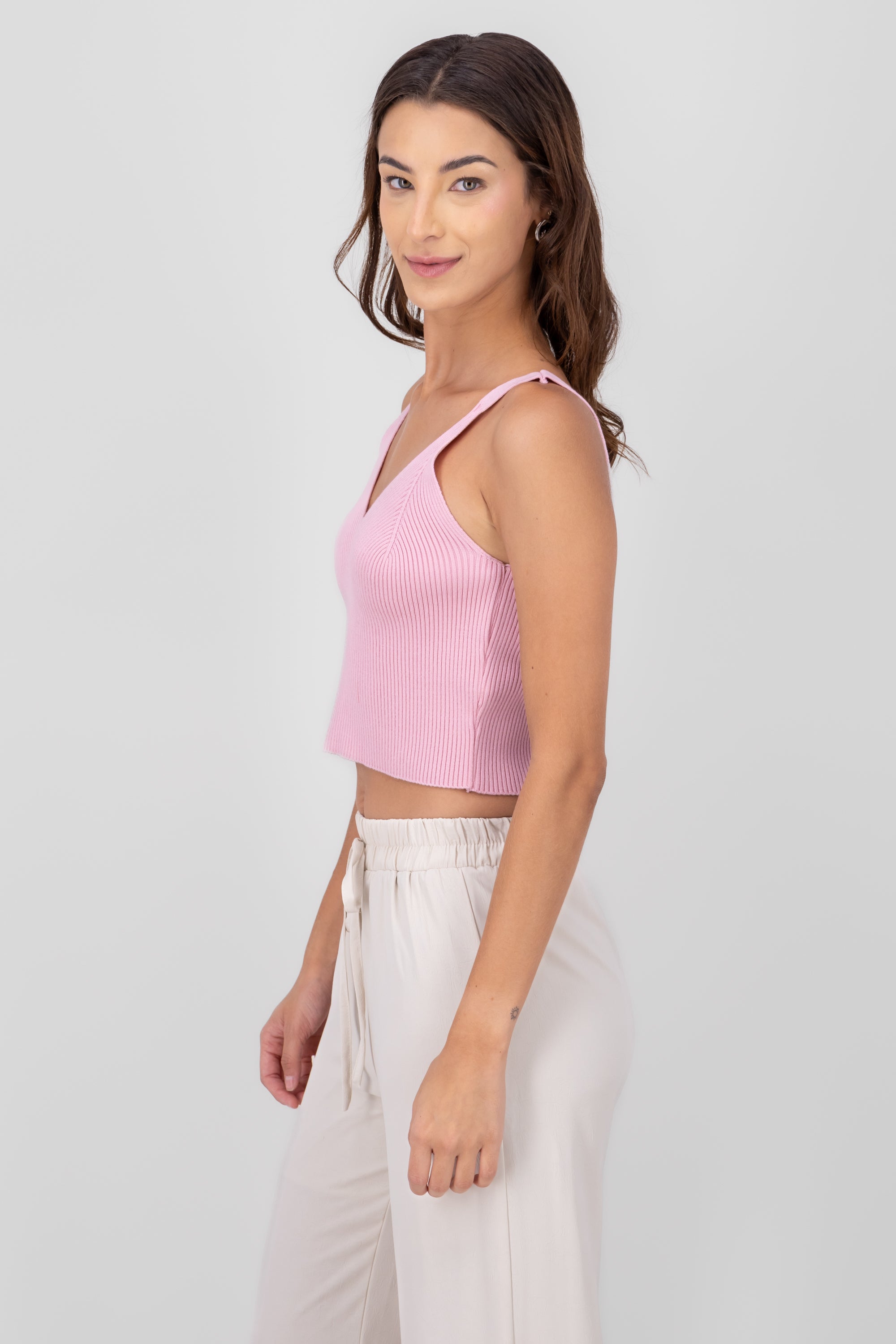 Knit Strap Tank PASTEL PINK