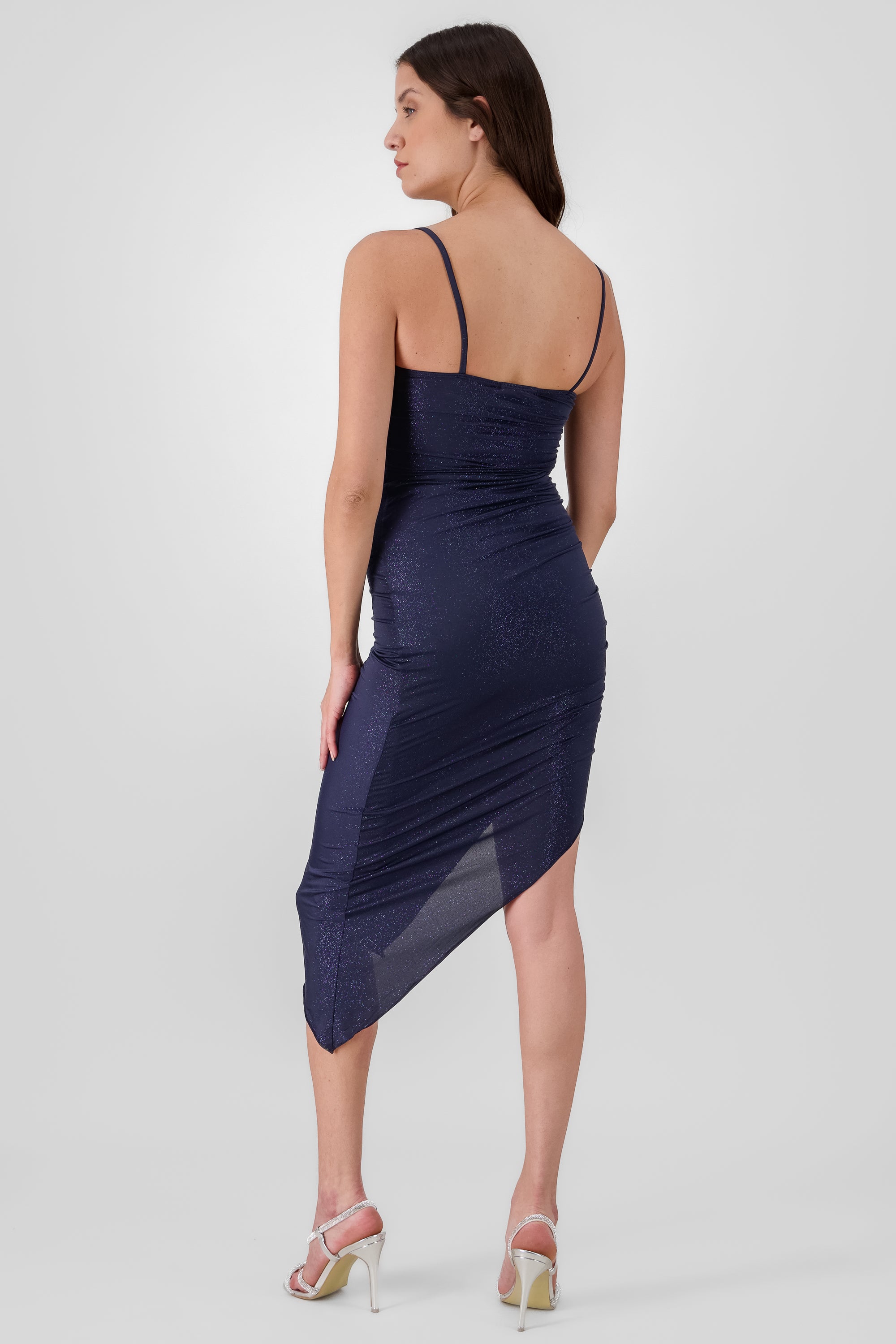 Asymmetrical Midi Dress NAVY