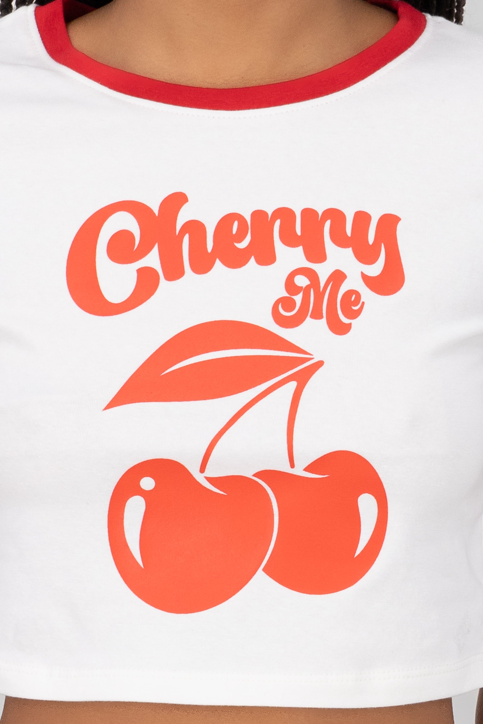 Cherry Me Printed Top WHITE