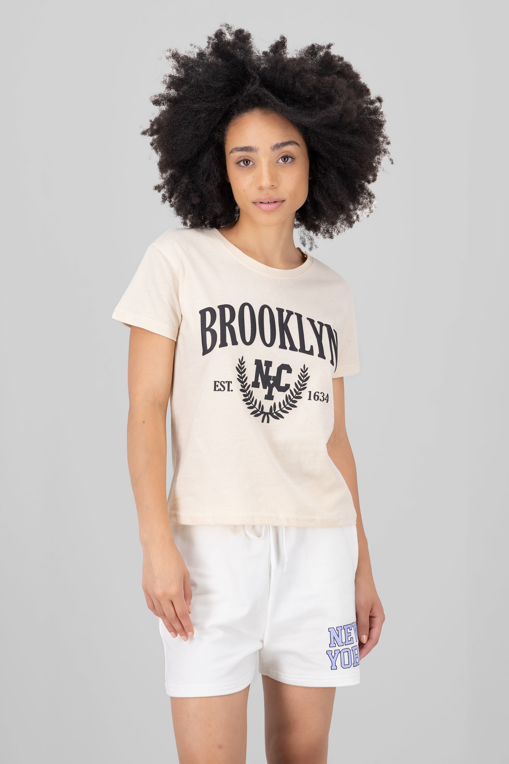 Brooklun NYC Graphic T Shirt BEIGE