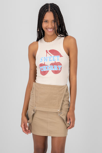 Sweet Cherry Printed Tank Top SAND