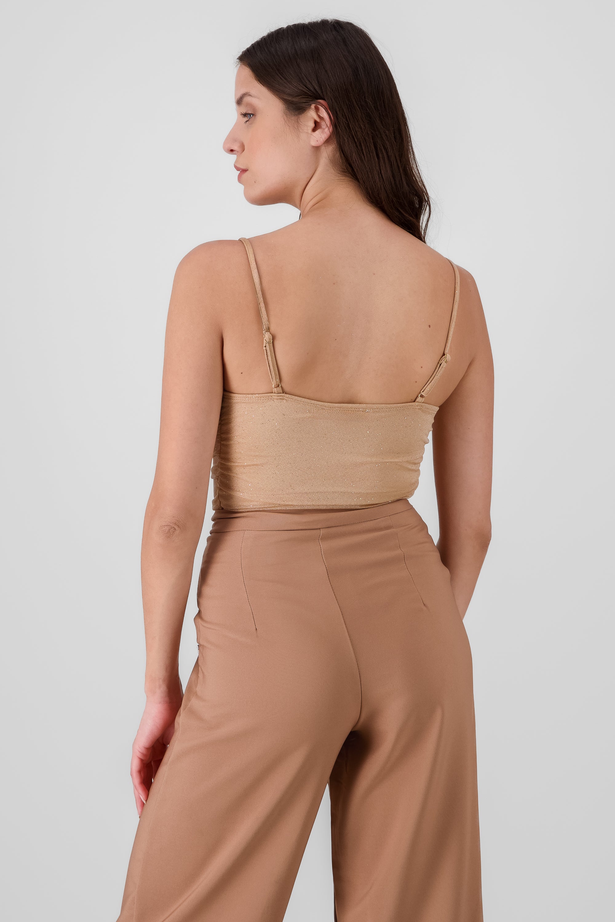 Drapped Neck Body Suite TAUPE