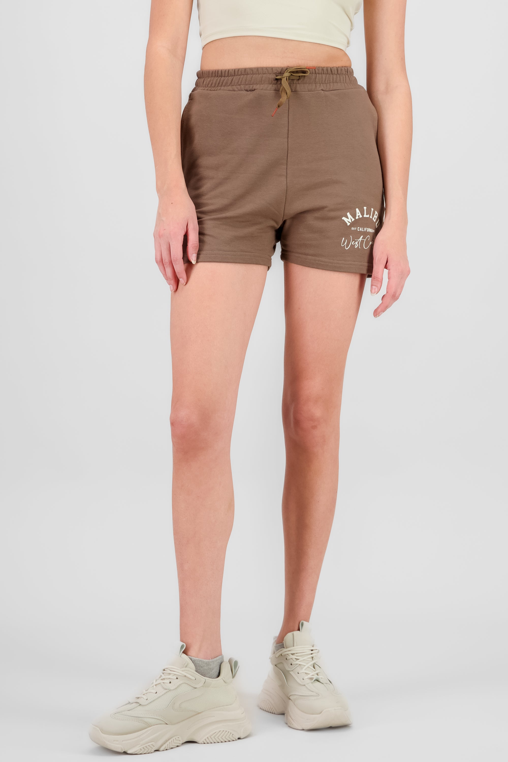 Malibu West Coast Graphic Shorts BROWN