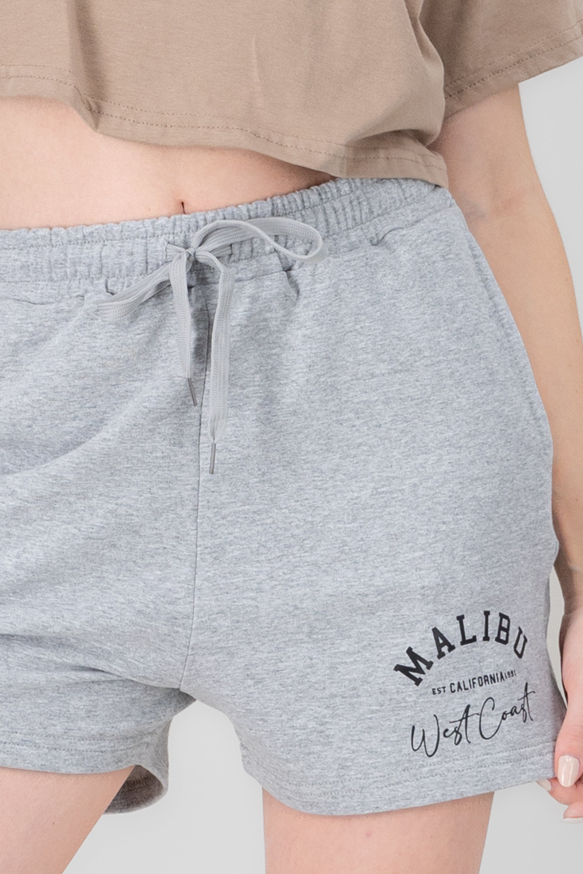 Malibu West Coast Graphic Shorts HEATHER GRAY