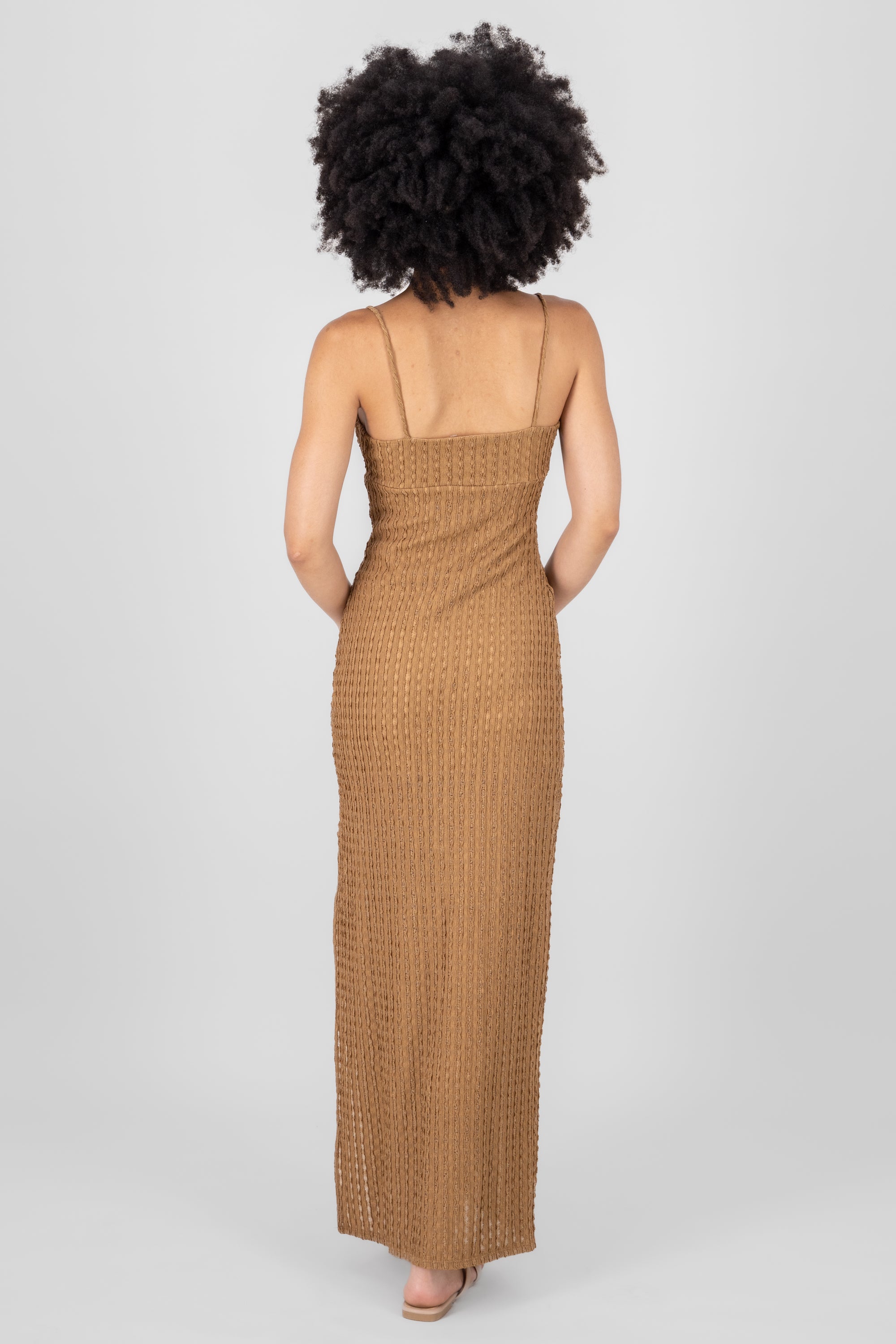 Textured Maxi Dress KHAKI