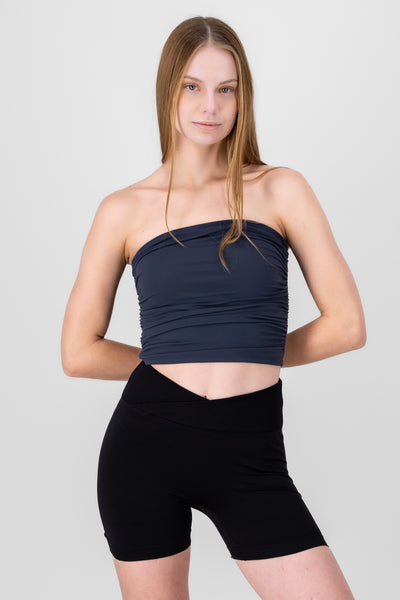 Ruched Tube Top CHOCOLATE