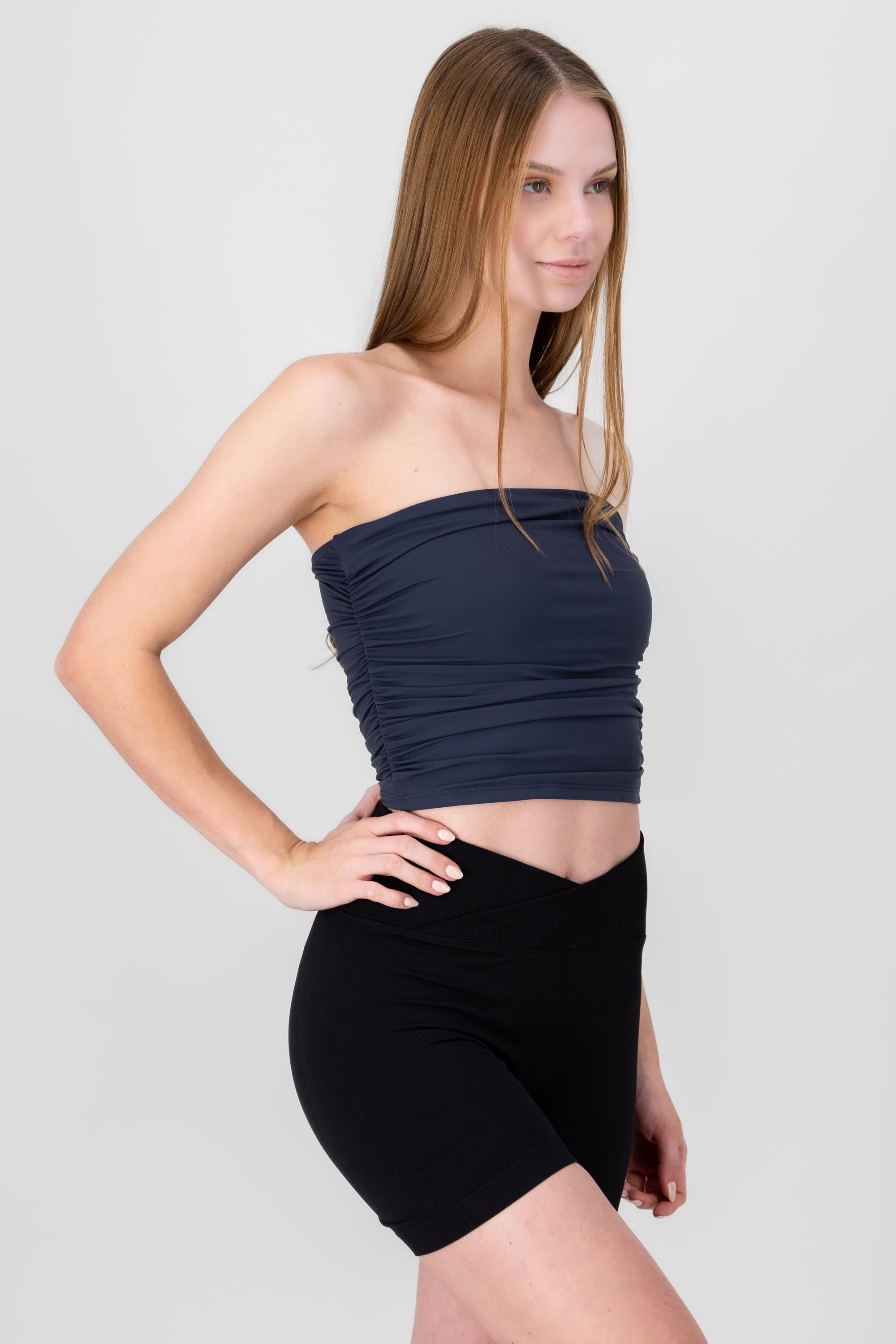 Ruched Tube Top NAVY