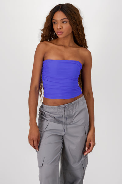 Ruched Tube Top CHOCOLATE