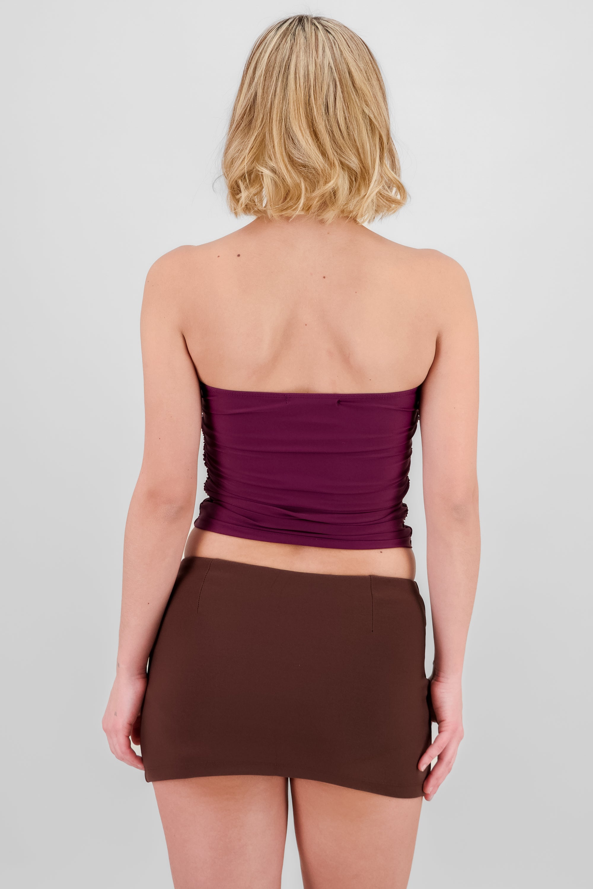 Ruched Tube Top PLUM