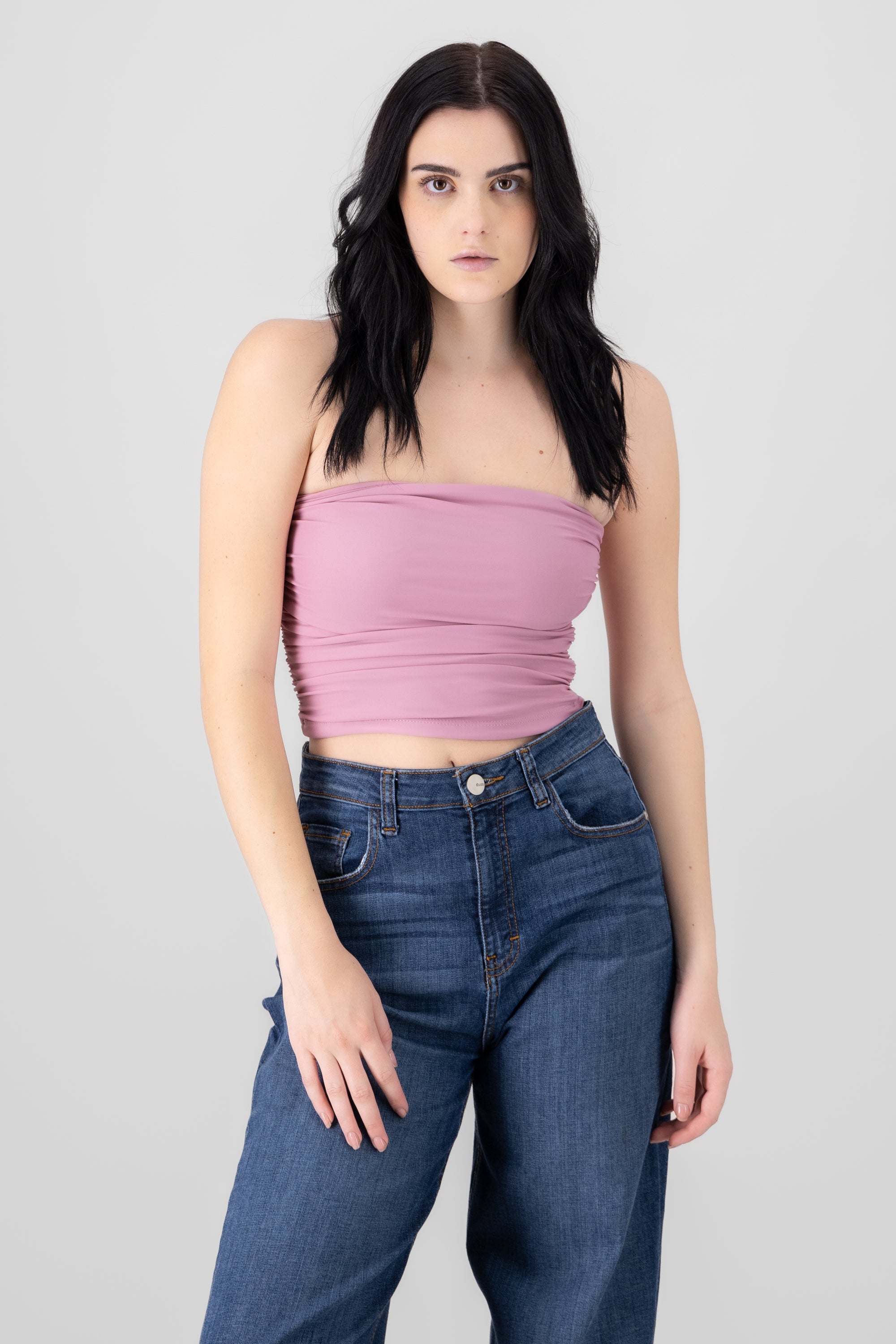 Ruched Tube Top BLUSH