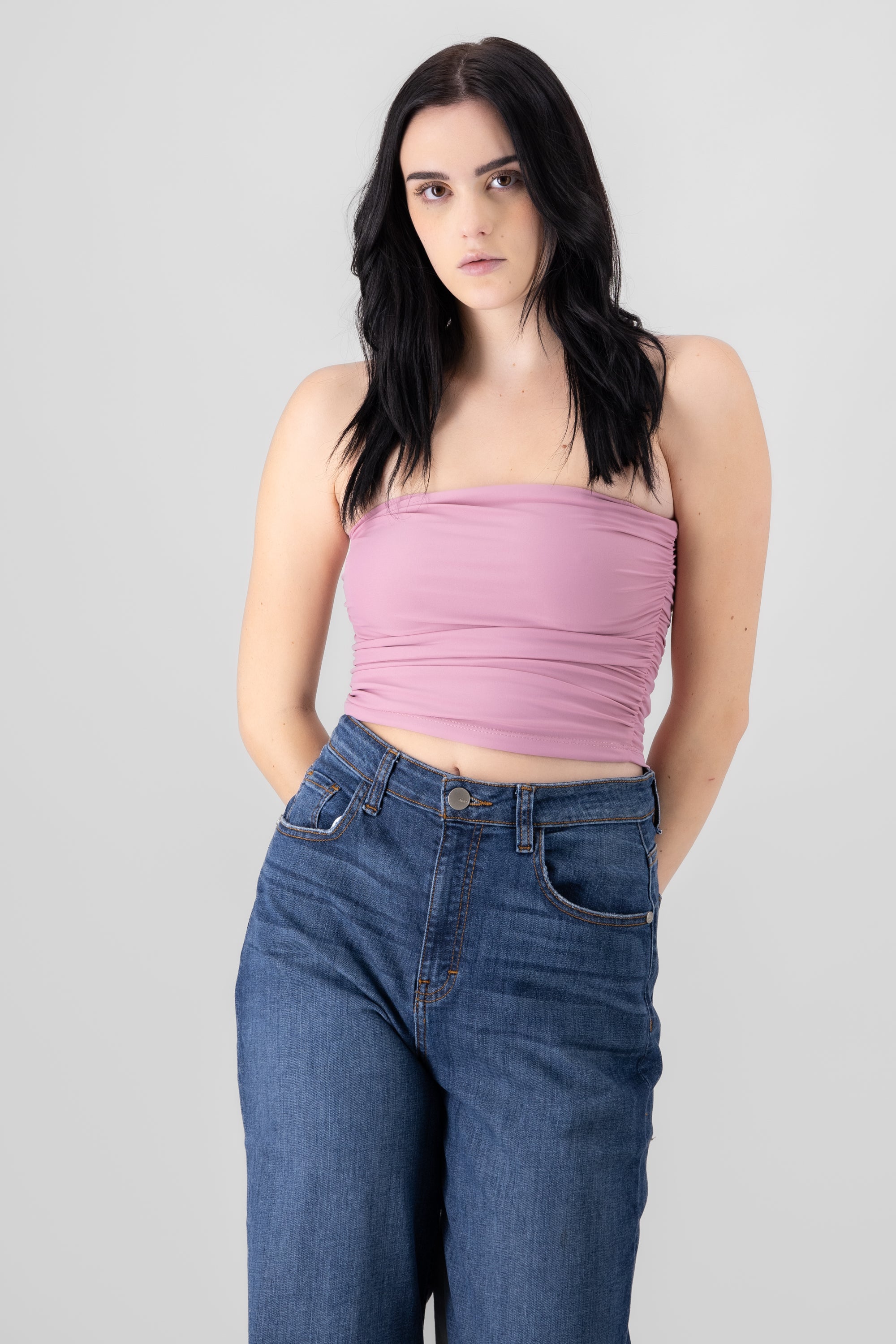 Ruched Tube Top BLUSH