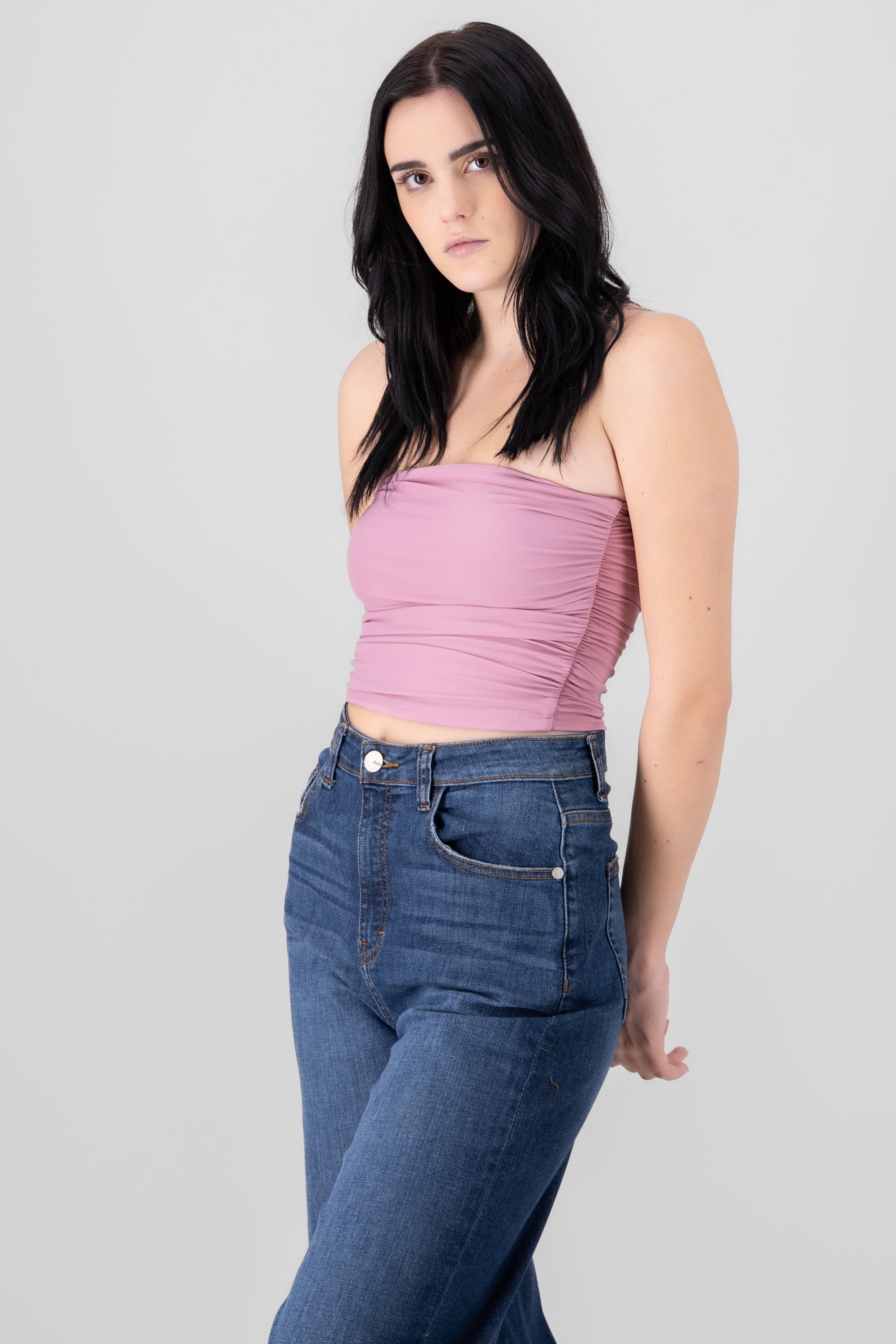 Ruched Tube Top BLUSH