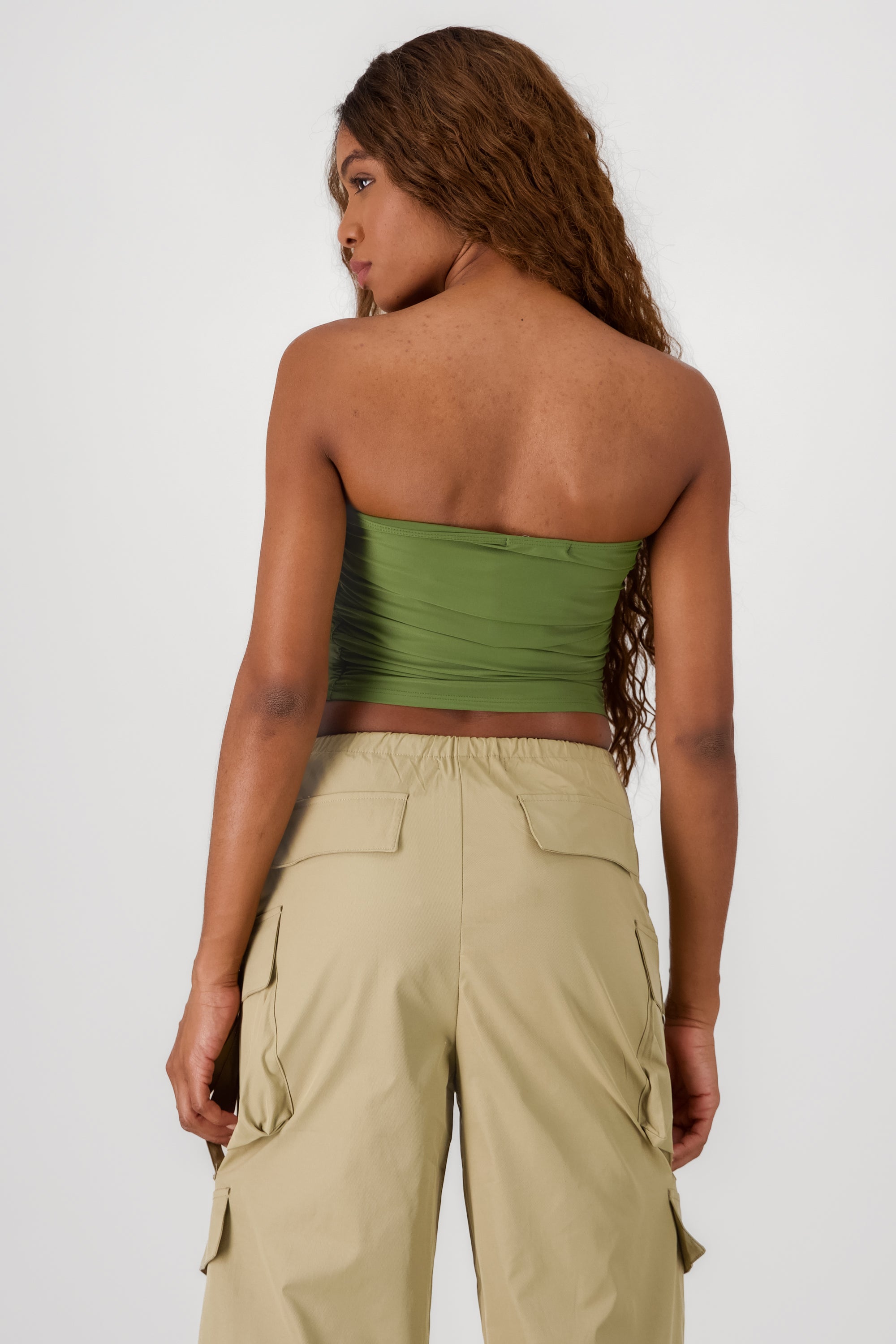 Ruched Tube Top OLIVE