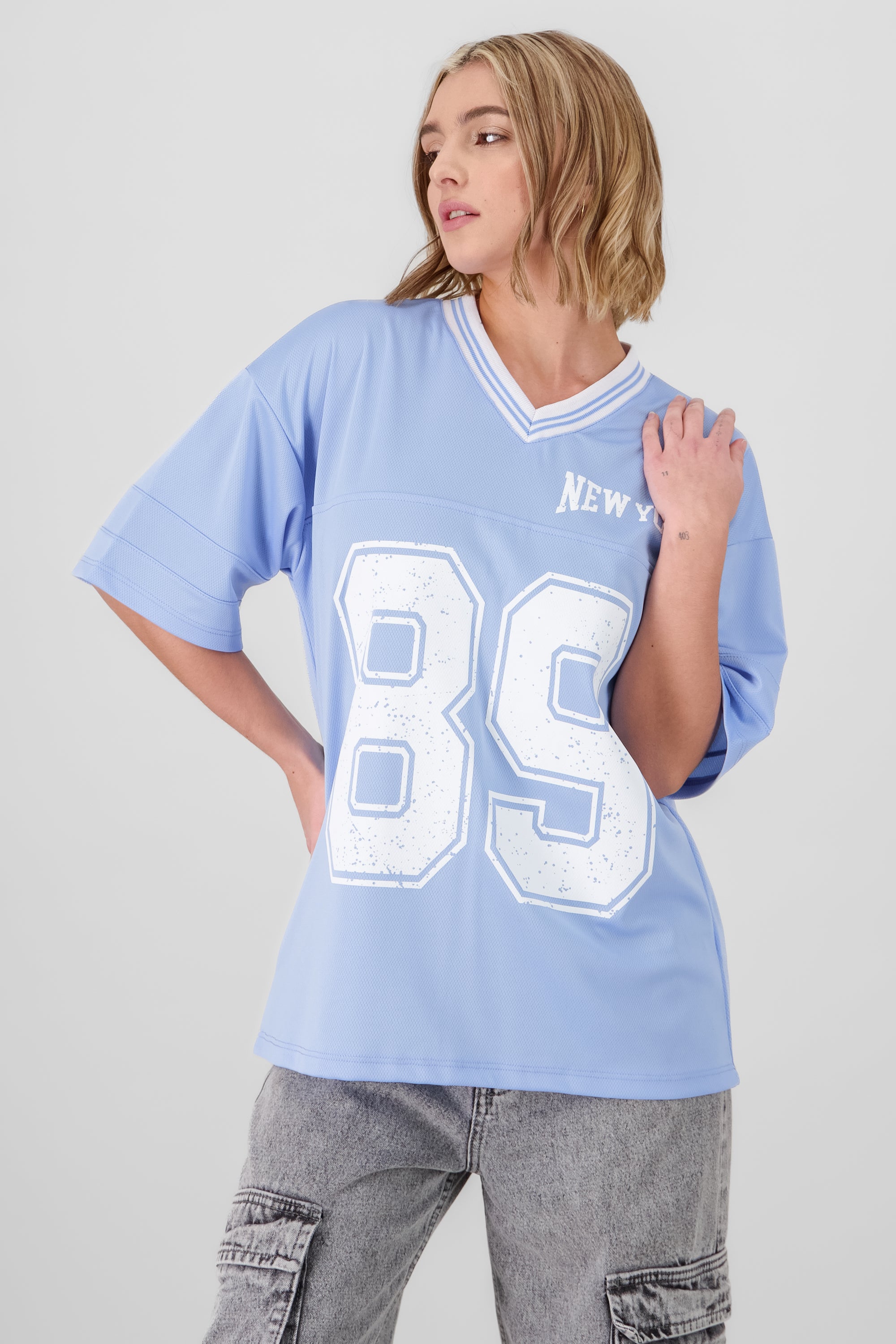 New York 89 Oversized T Shirt PASTEL BLUE