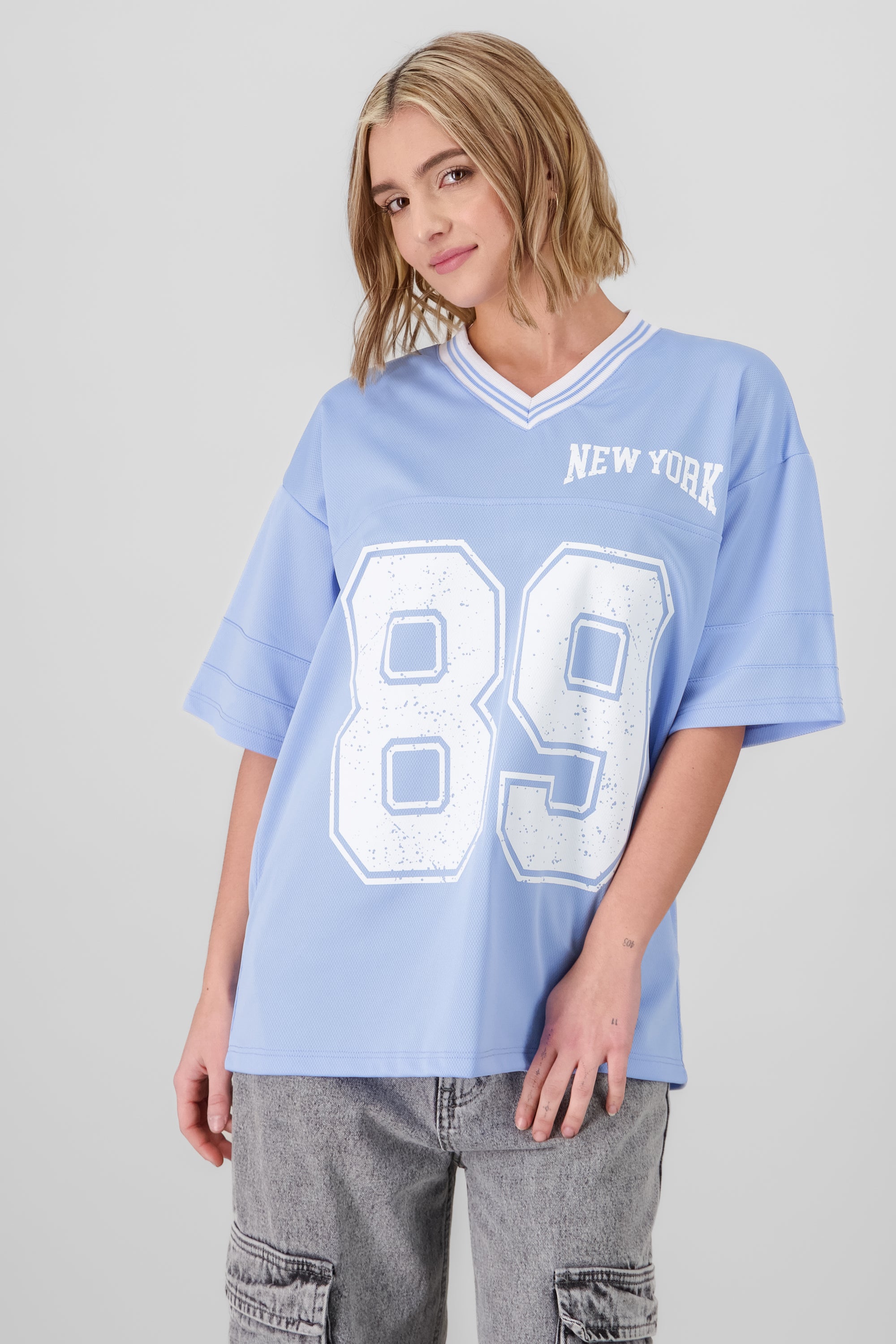 New York 89 Oversized T Shirt PASTEL BLUE