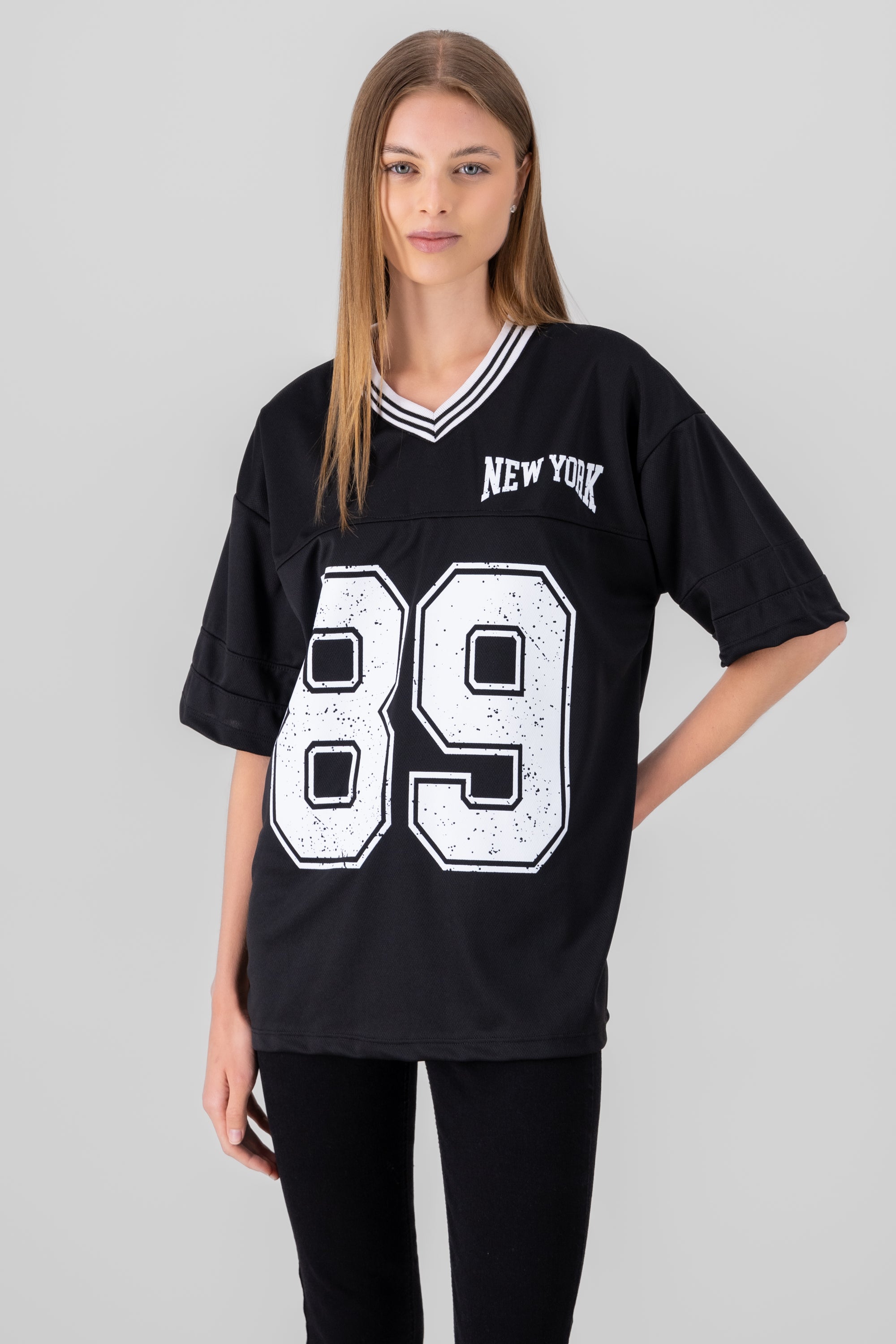 New York 89 Oversized T Shirt BLACK