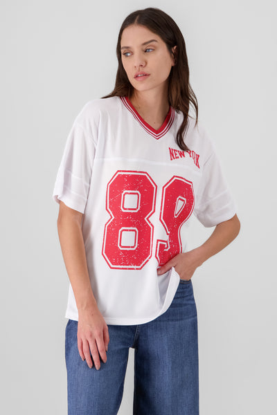 New York 89 Oversized T Shirt SILVER