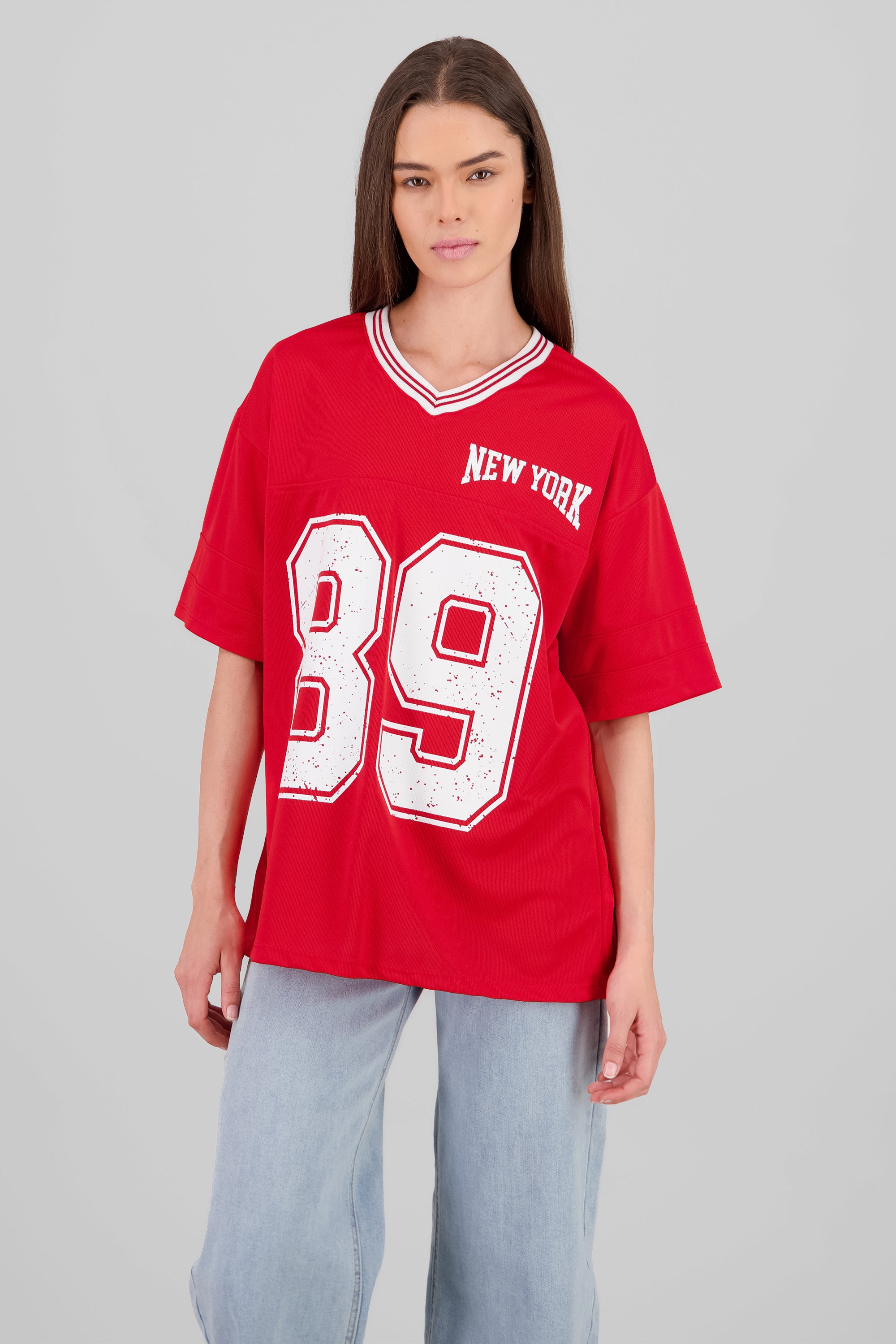 New York 89 Oversized T Shirt TOMATO RED