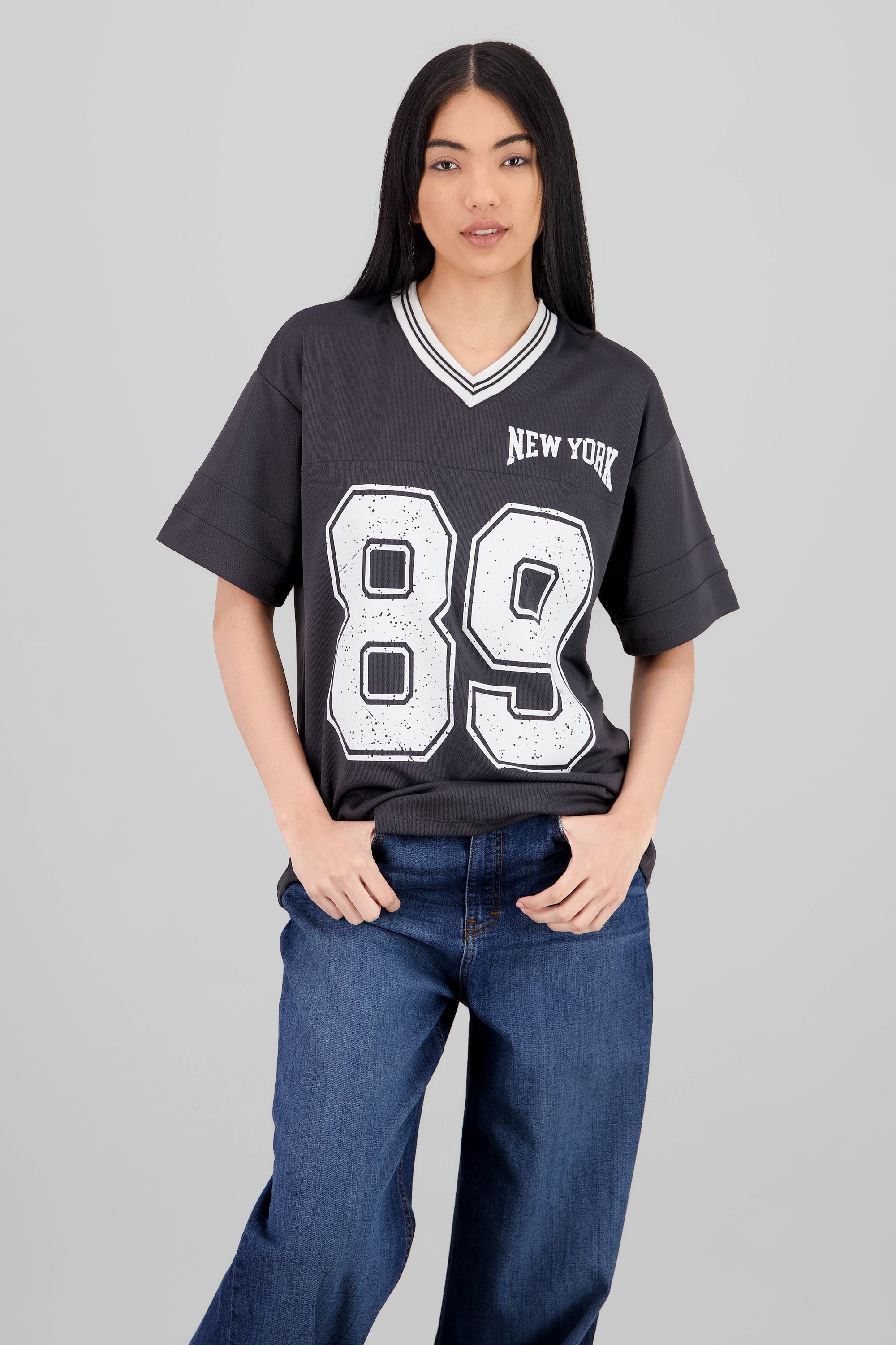 New York 89 Oversized T Shirt DARK GRAY