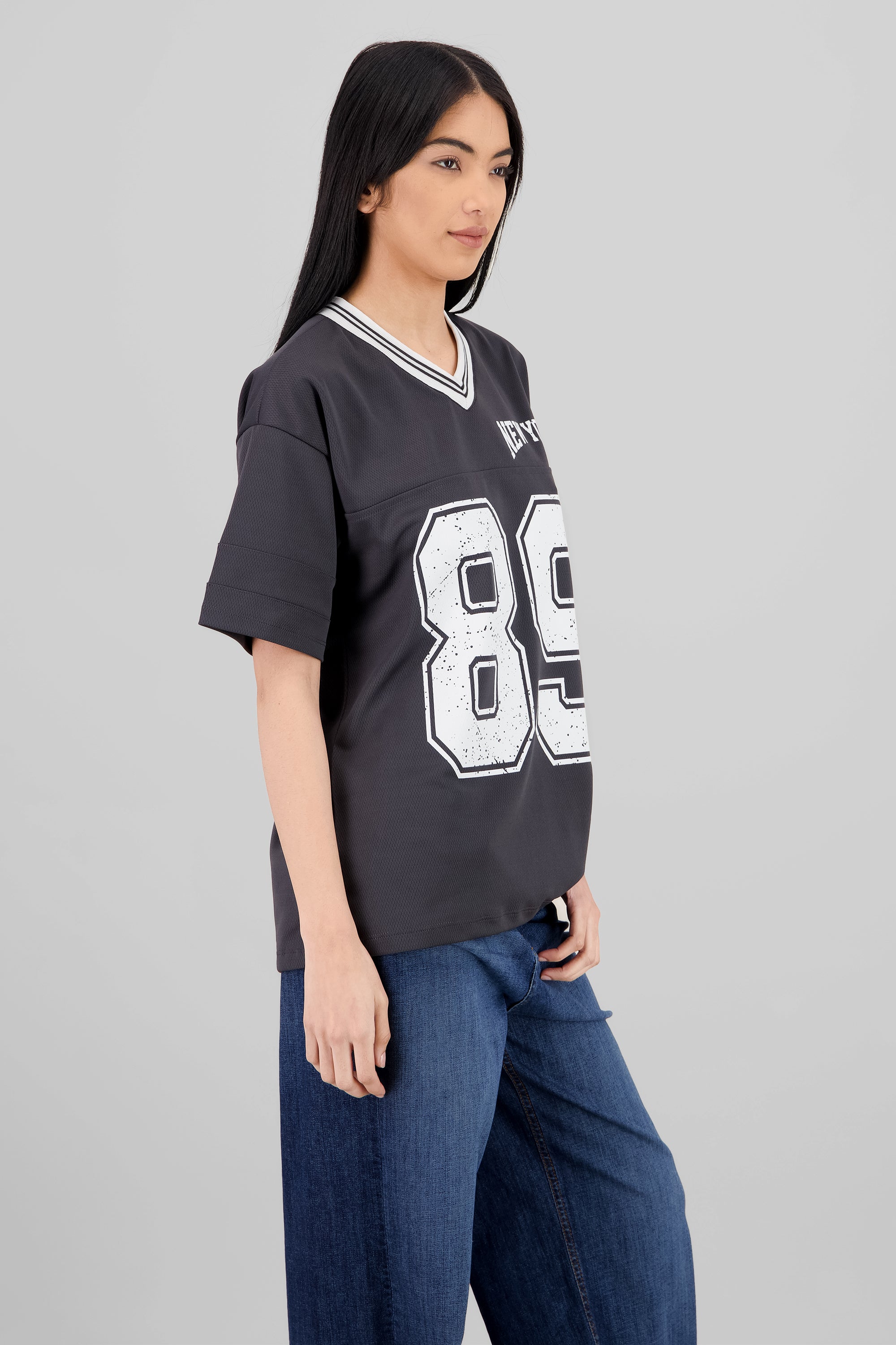 New York 89 Oversized T Shirt DARK GRAY