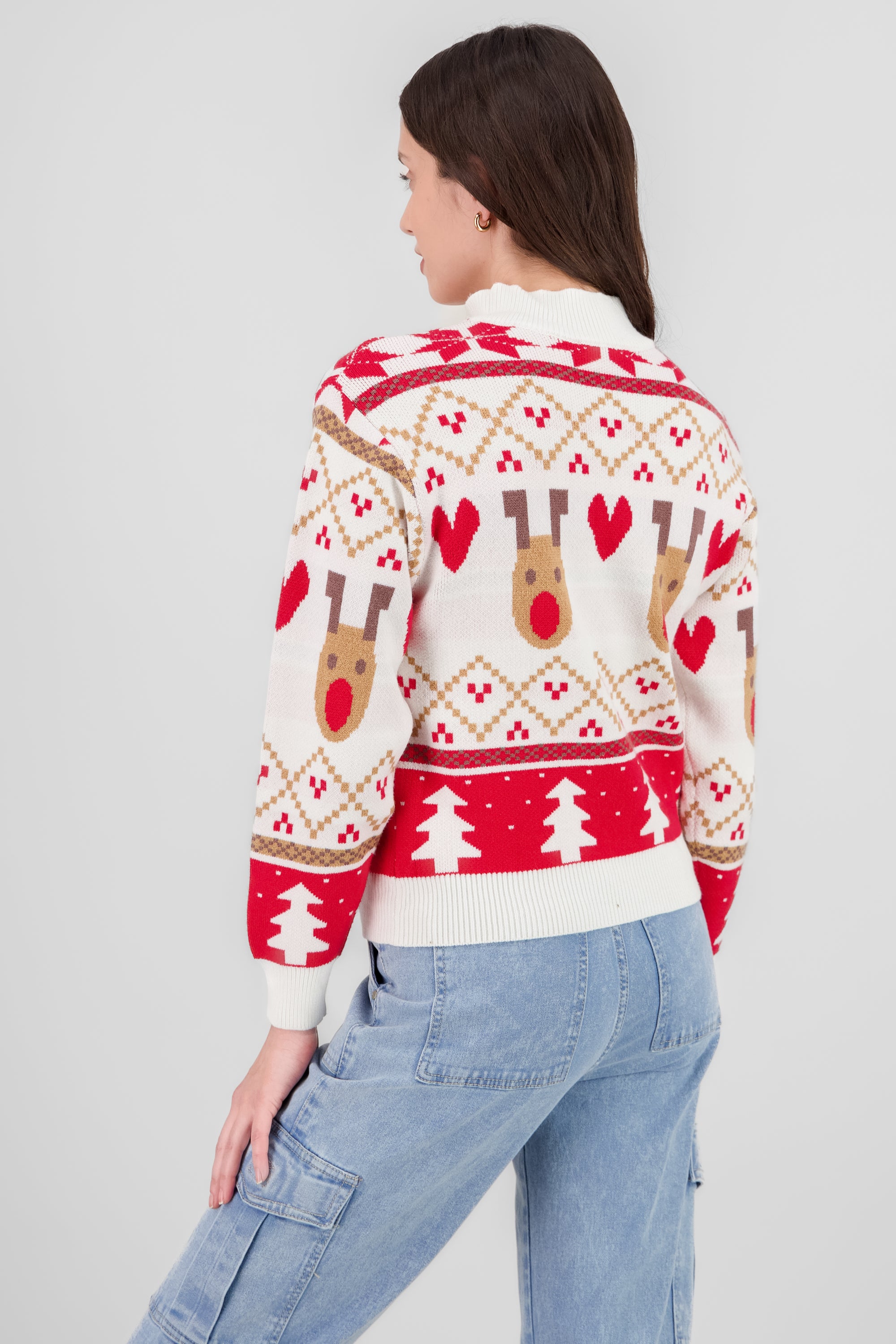 Reindeer Christmas Sweater BONE COMBO