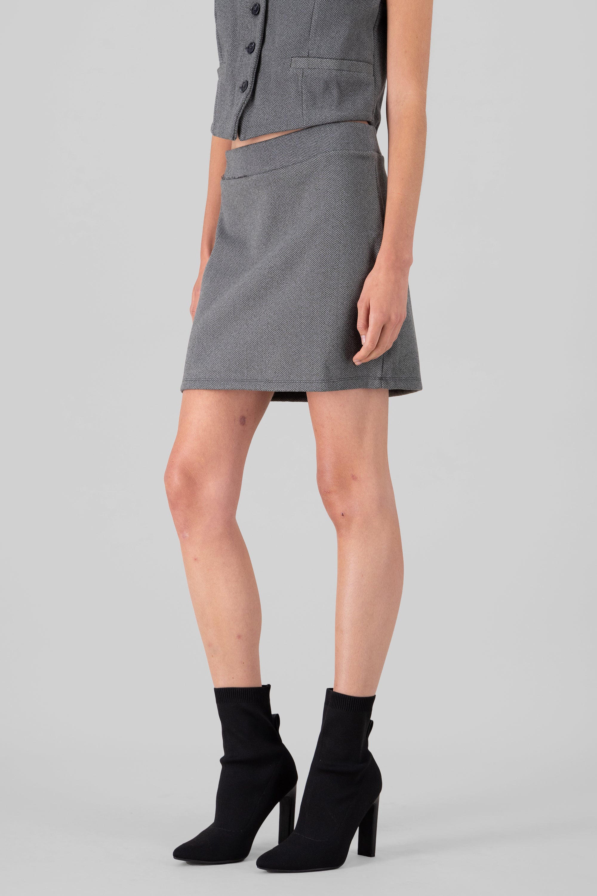 Mini Pencil Skirt GRAY