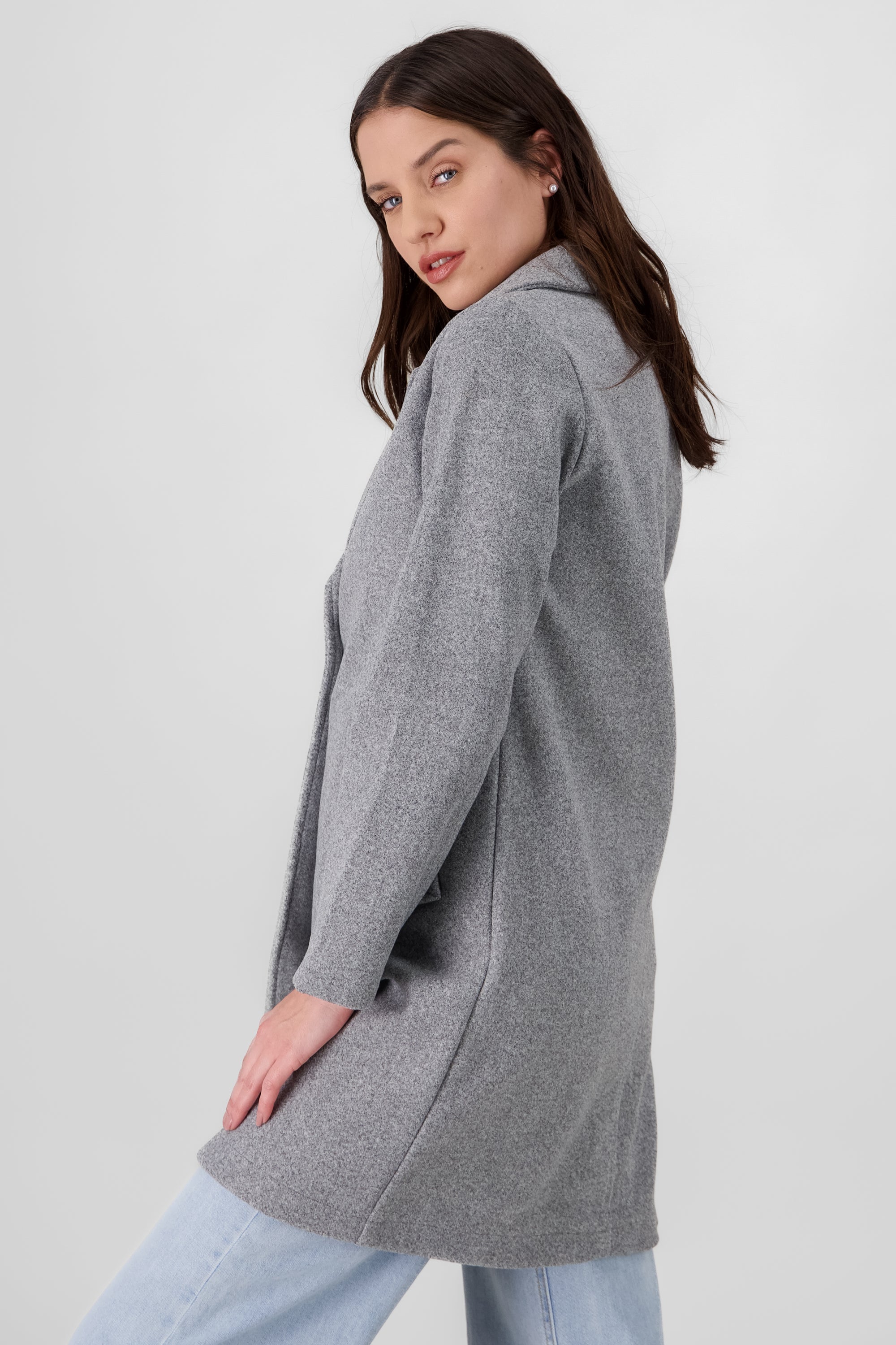 Coat with one button HEATHER GRAY