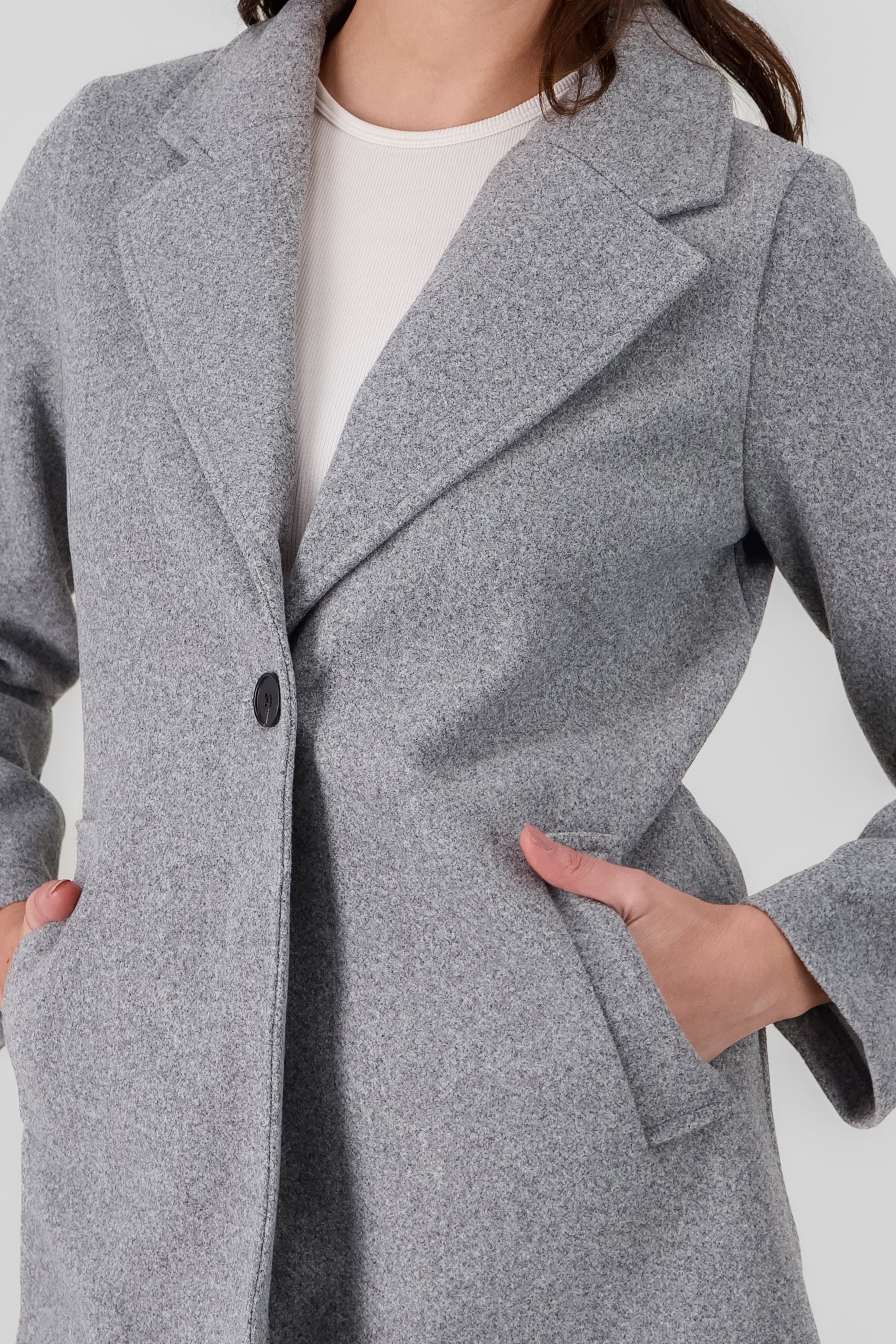 Coat with one button HEATHER GRAY