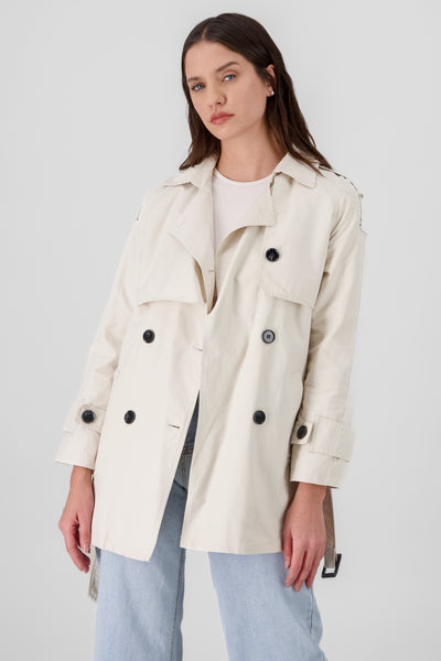 Lightweight Jacket with Belt CREAM