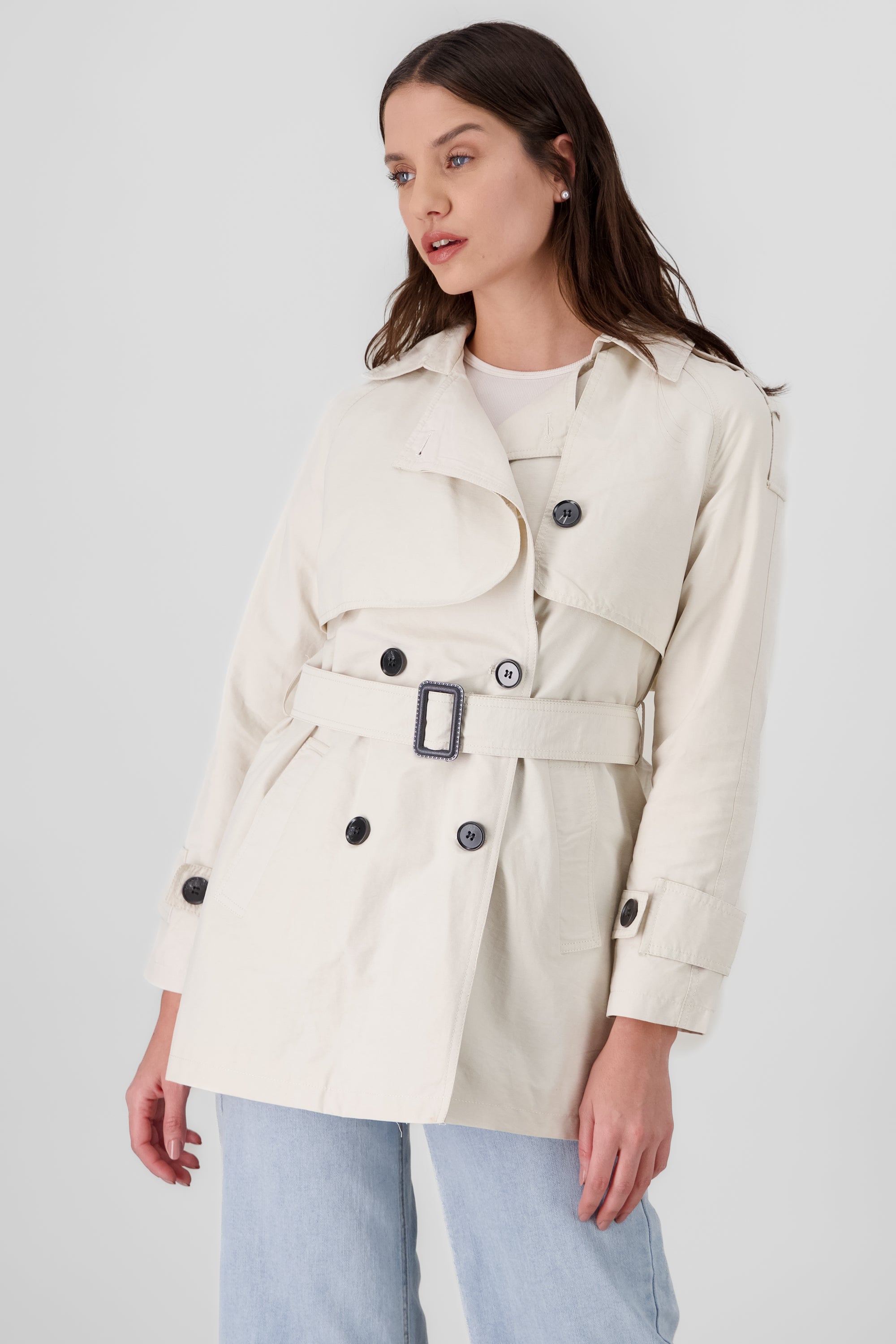 Lightweight Jacket with Belt CREAM