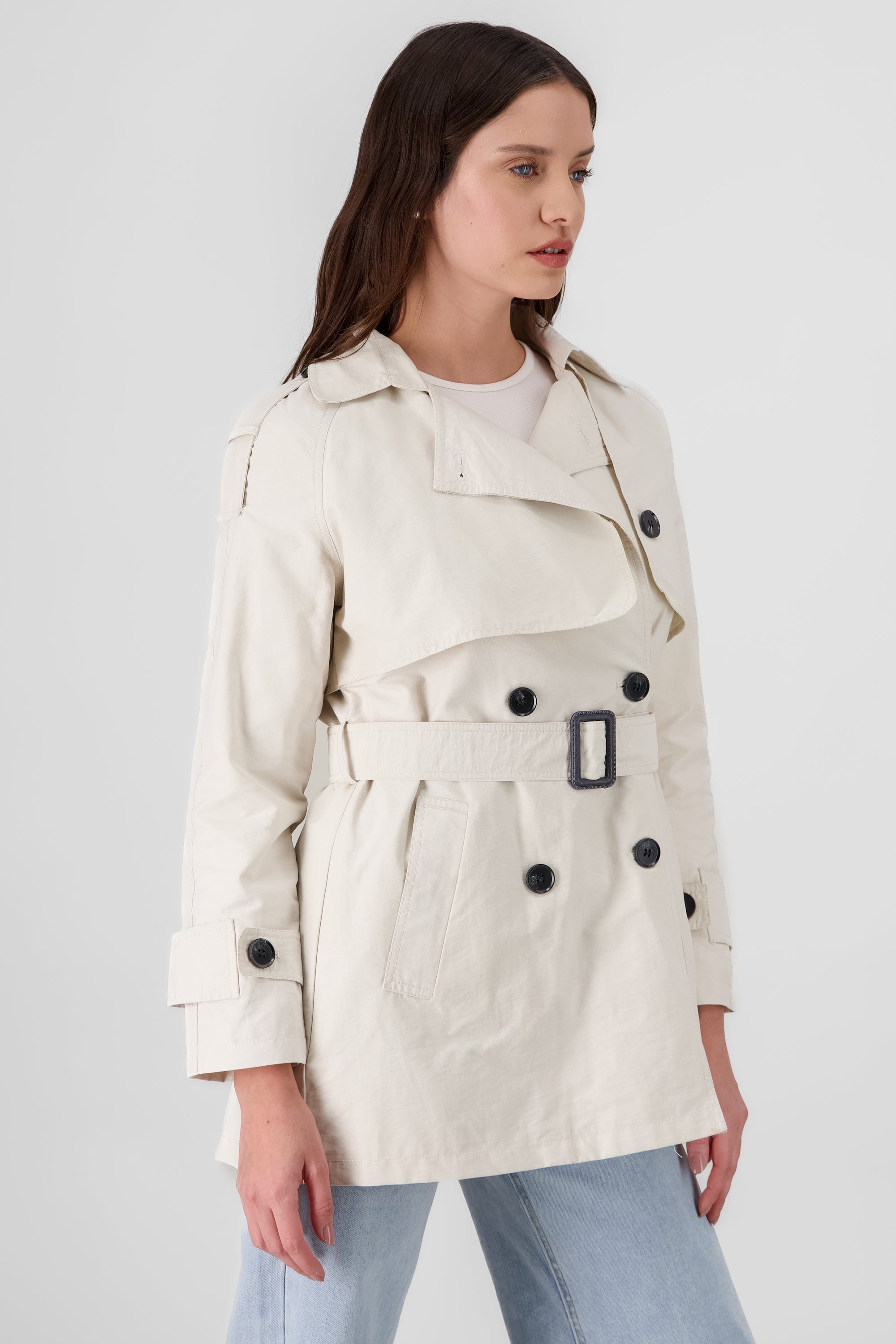 Lightweight Jacket with Belt CREAM