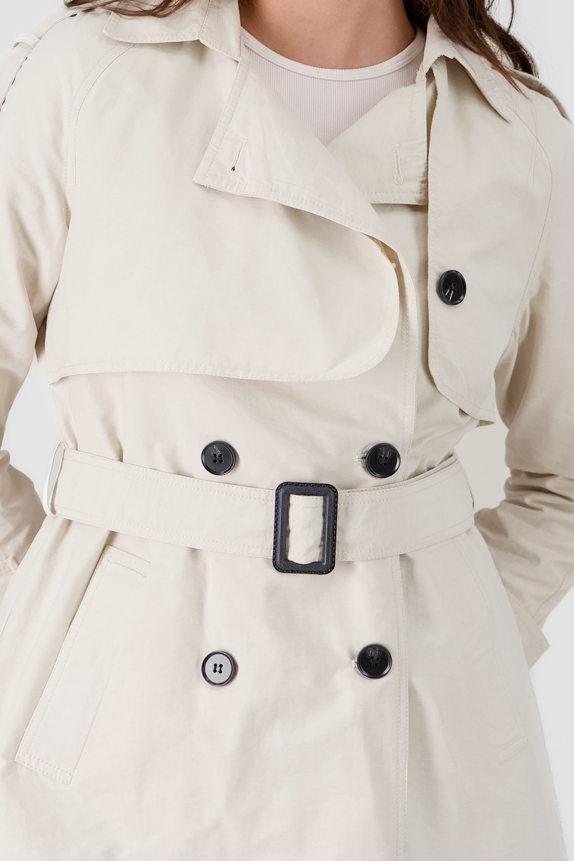 Lightweight Jacket with Belt CREAM