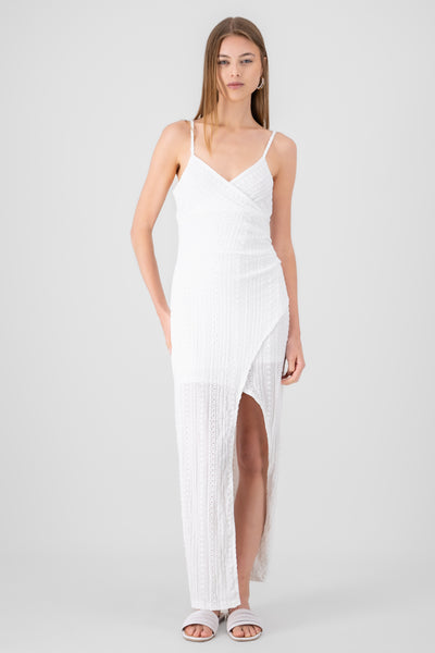 Textured Maxi Dress WHITE