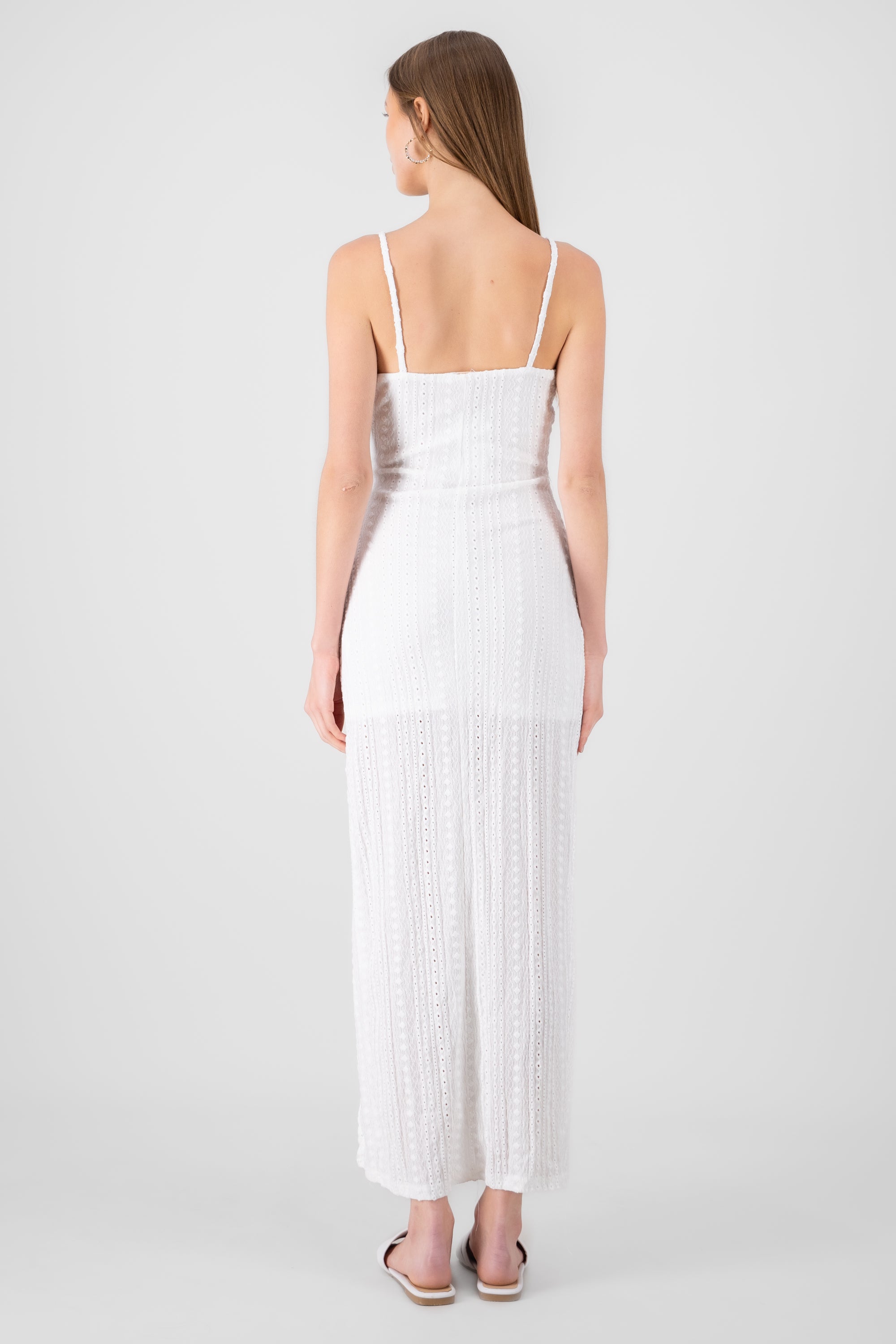 Textured Maxi Dress WHITE