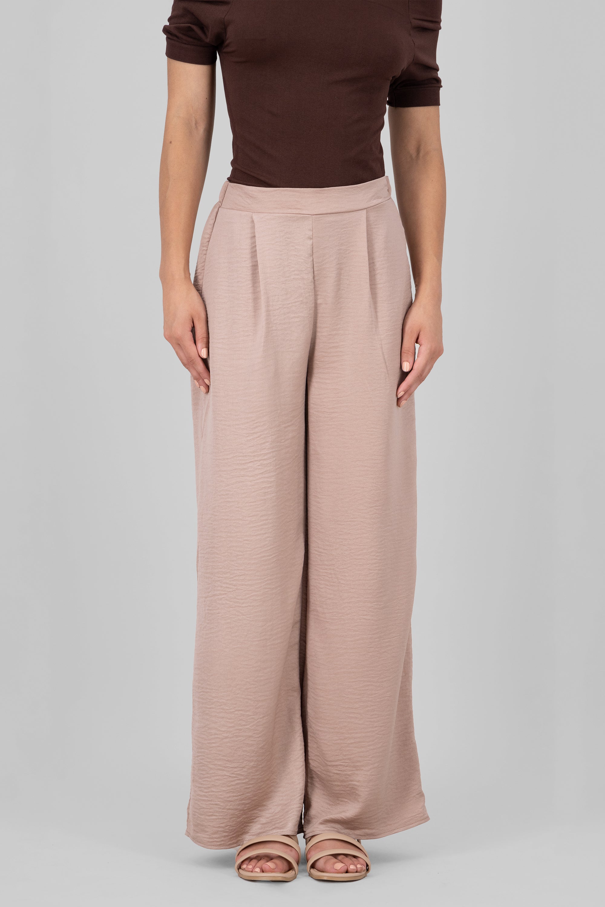 Satin Flow Pants BROWN