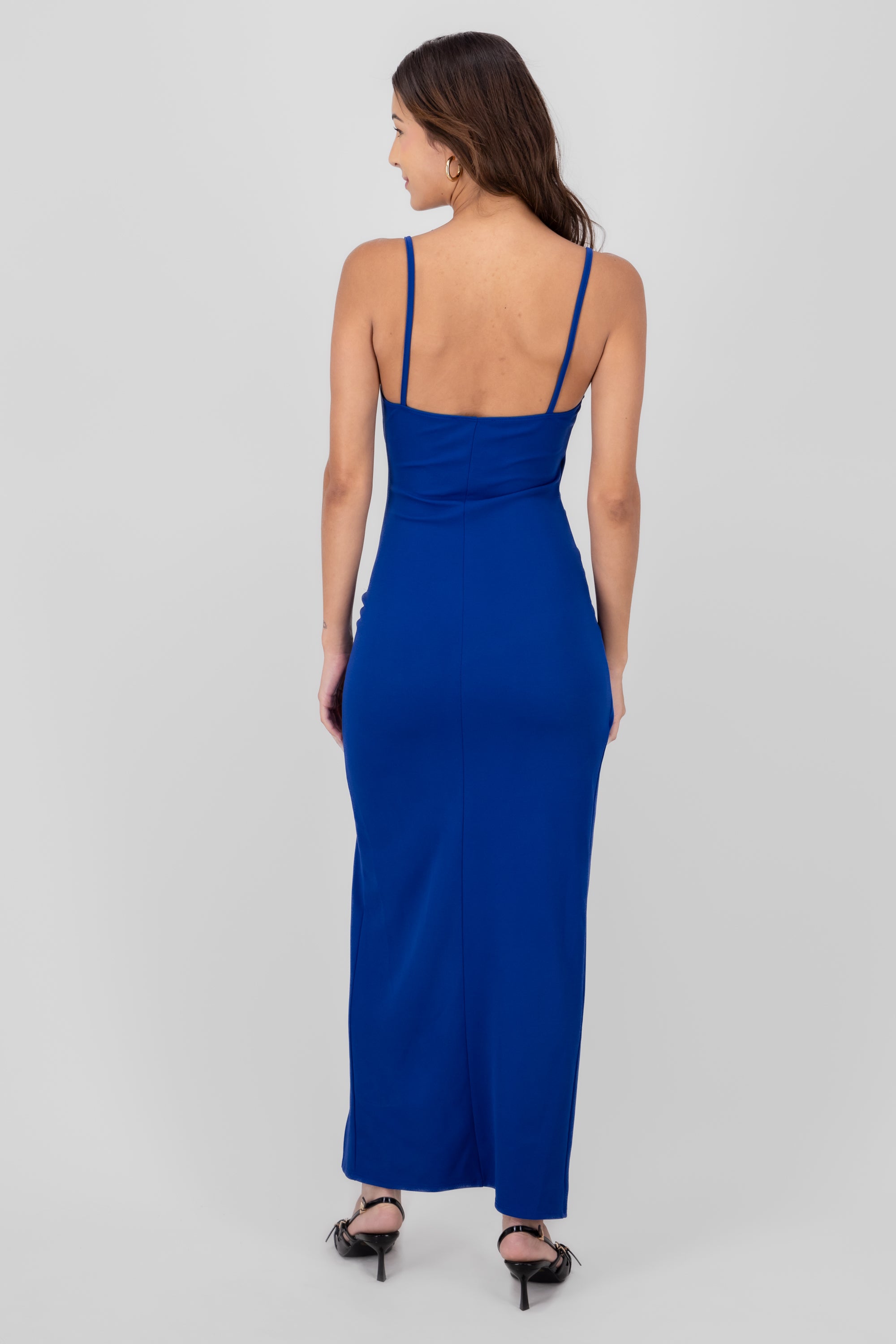 Drapped  V Neck Maxi Dress ROYAL BLUE