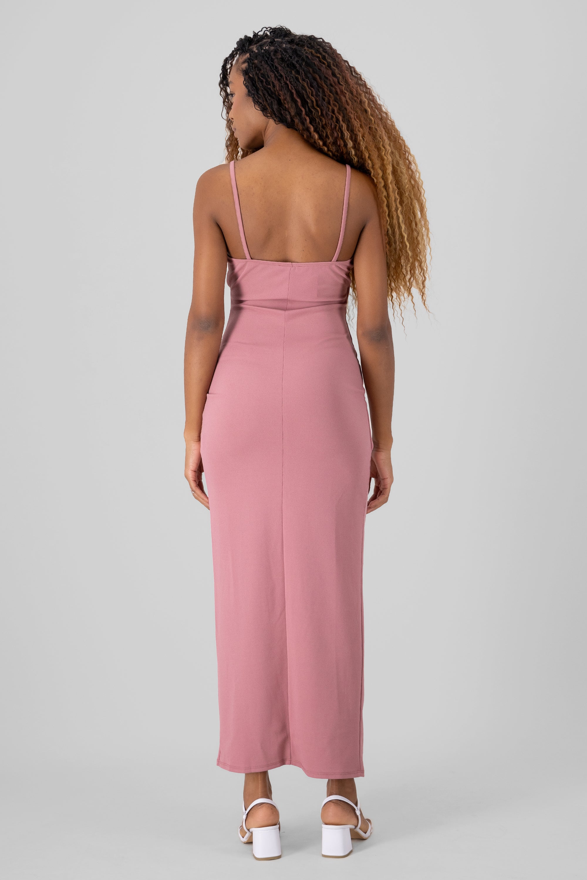 Drapped  V Neck Maxi Dress MAUVE