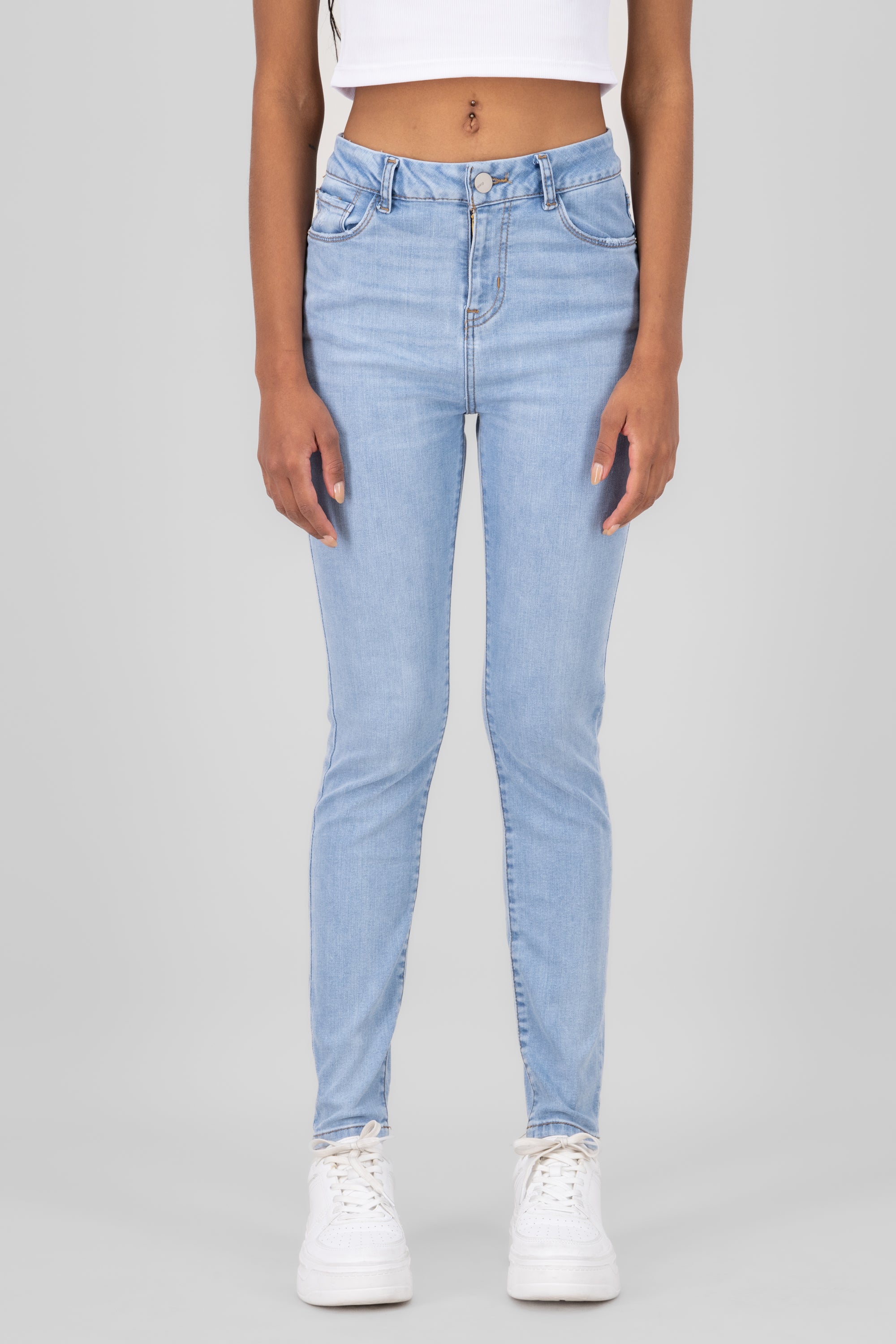 Mid Waist Skinny Jeans LIGHT WASH