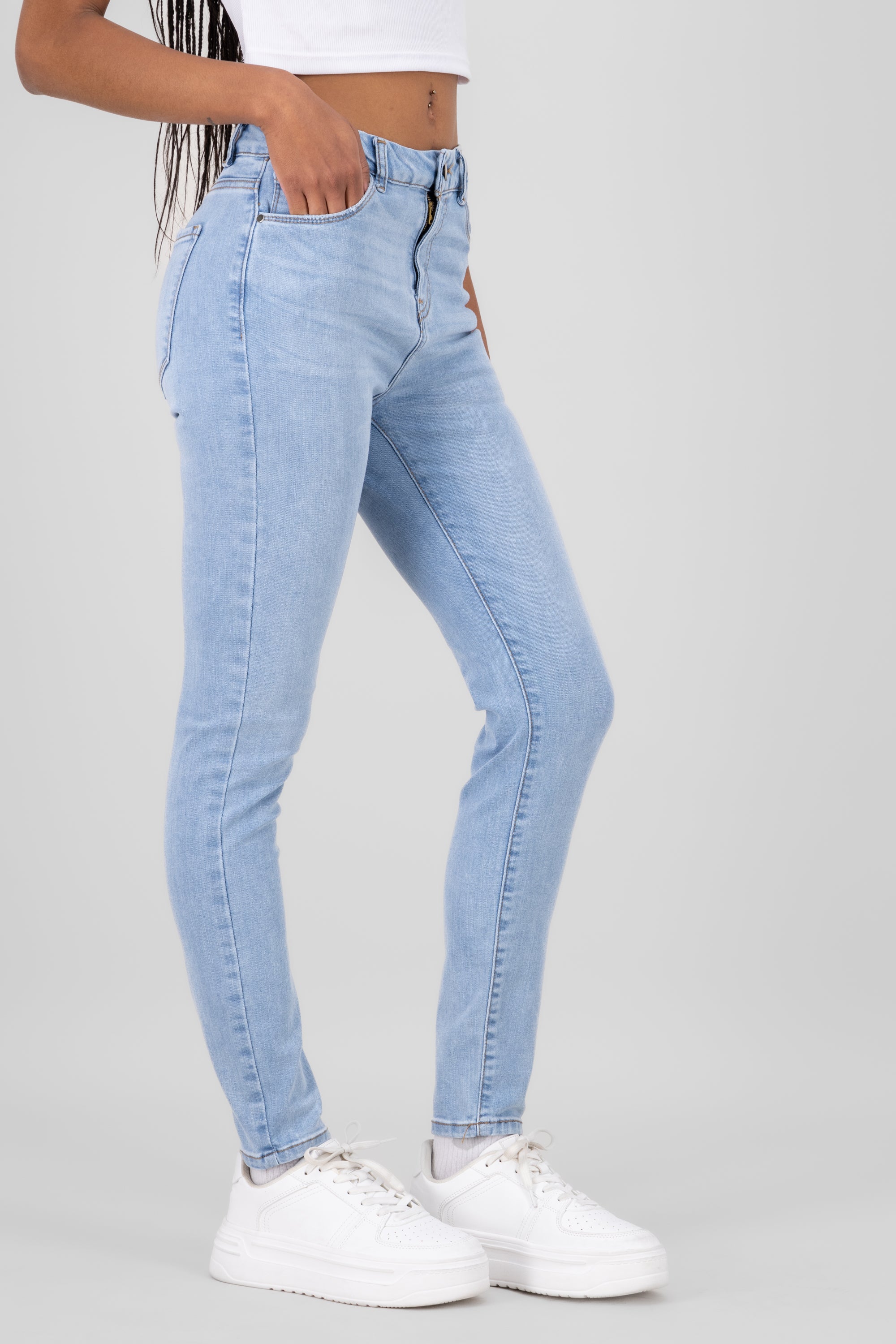 Mid Waist Skinny Jeans LIGHT WASH