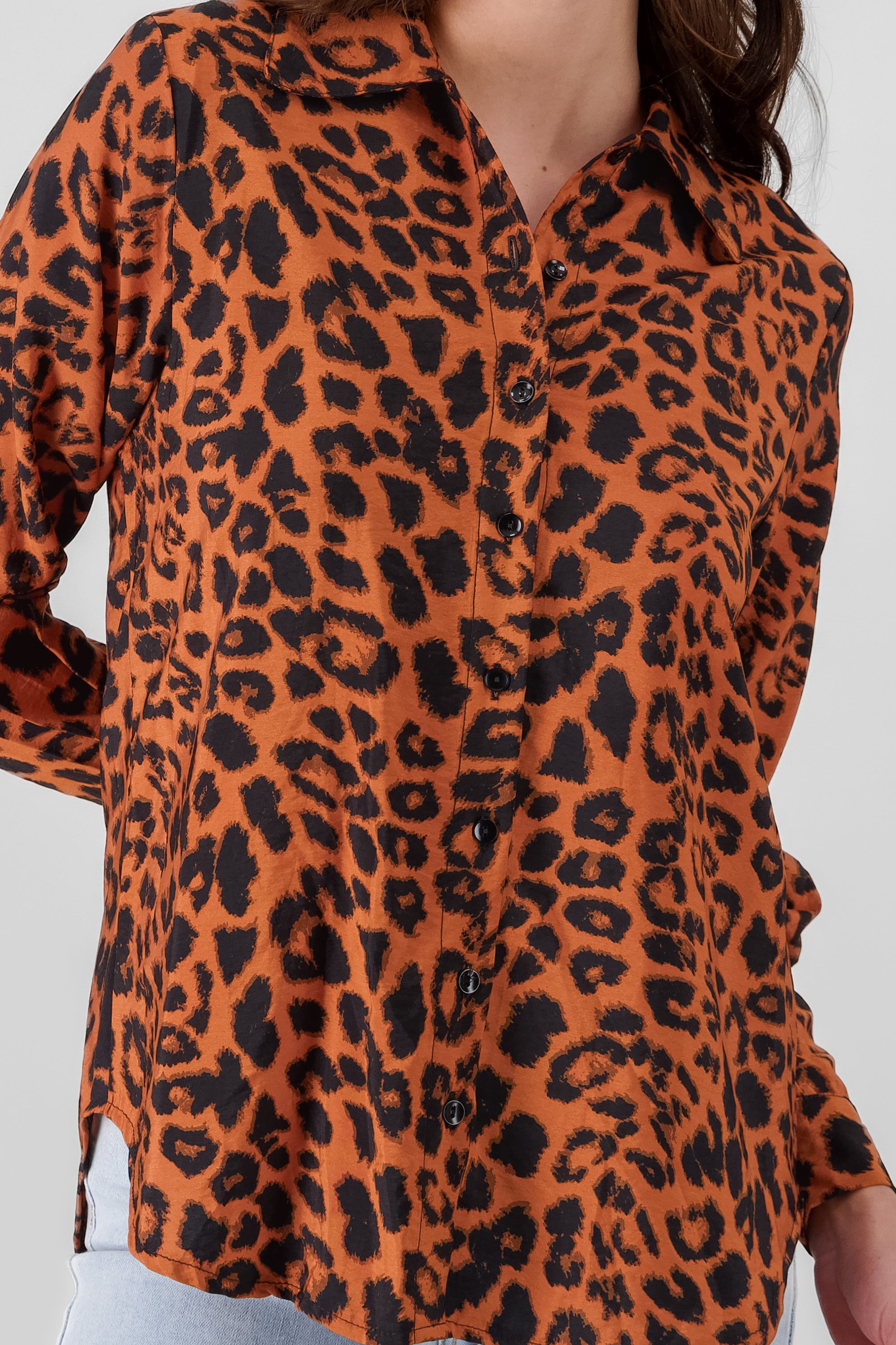 Oversized Animal Print Shirt BLACK COMBO