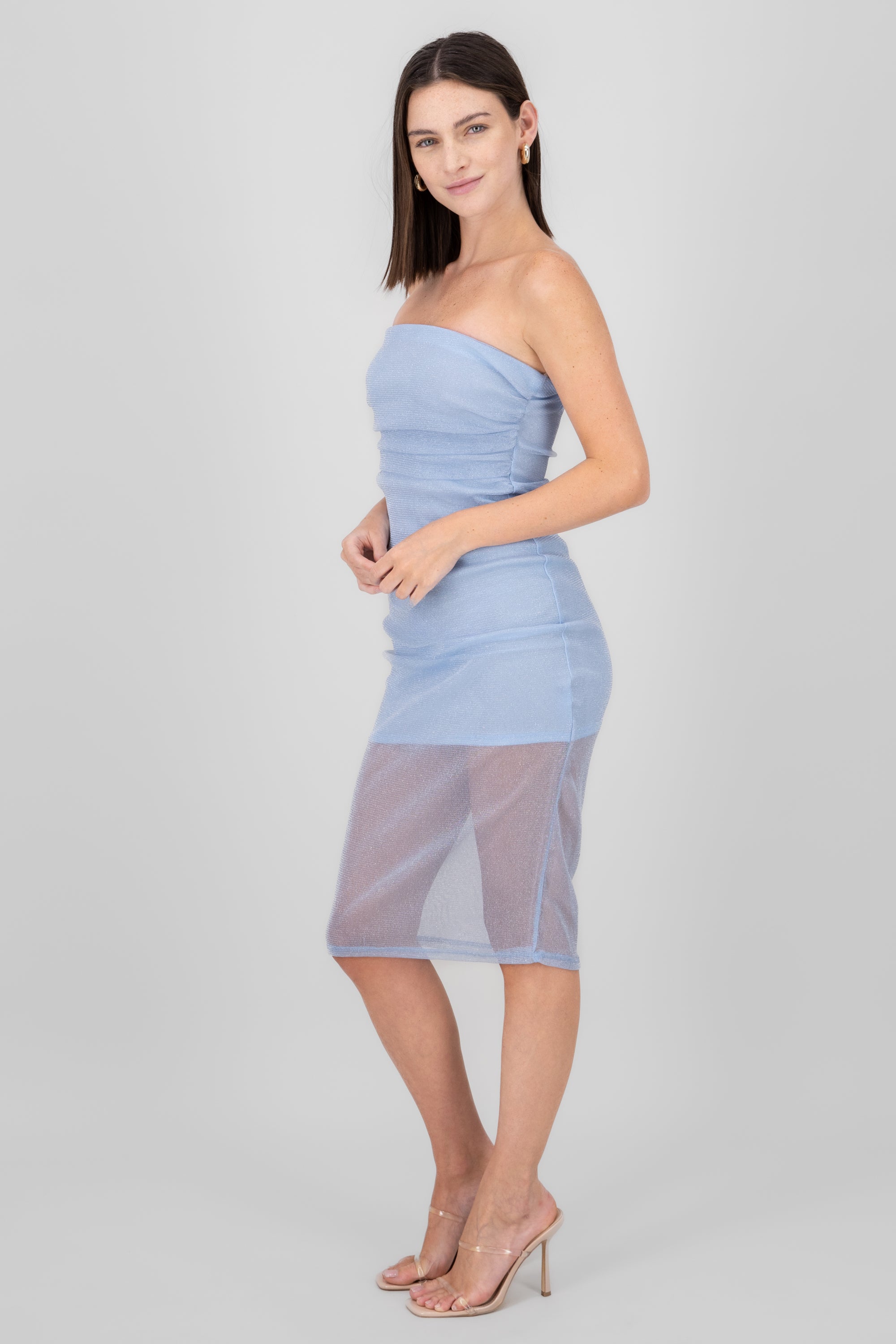 Mesh Midi Dress SKY BLUE