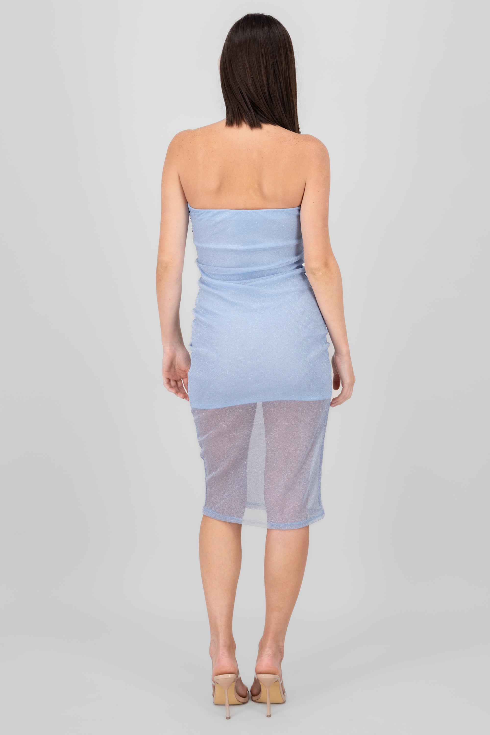 Mesh Midi Dress SKY BLUE