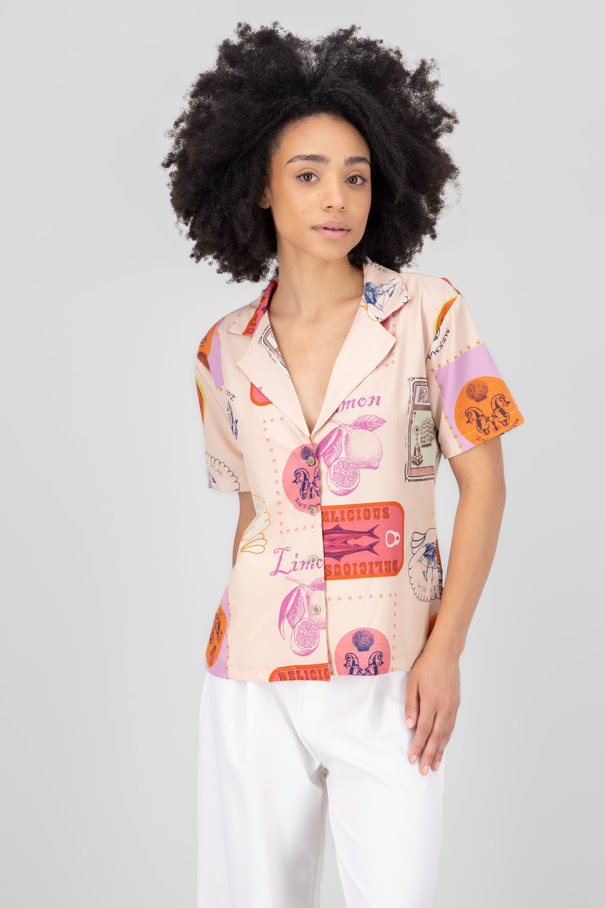 Resort Printed Blouse PINK COMBO