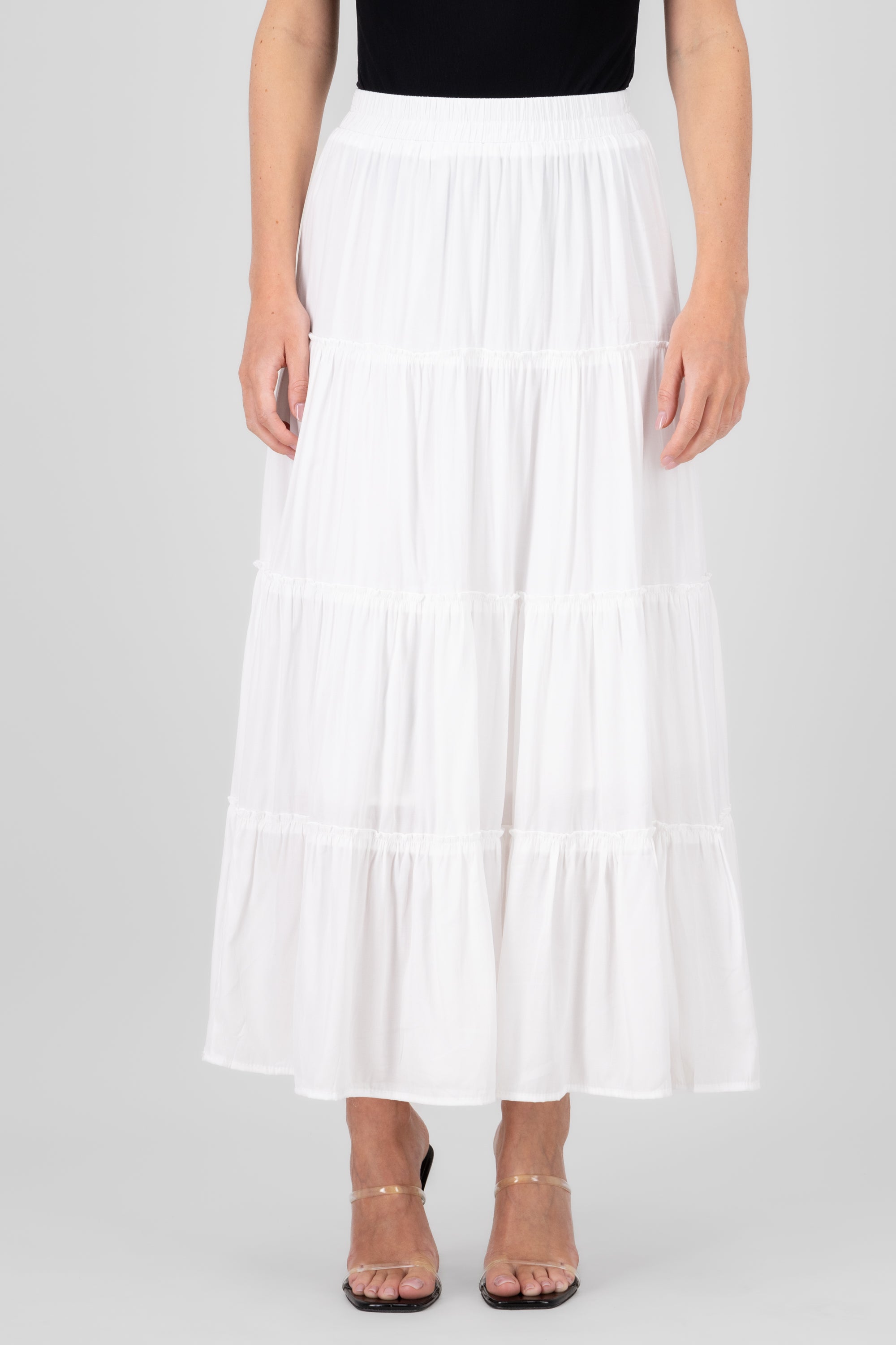 Maxi Skirt With Crochet Details WHITE