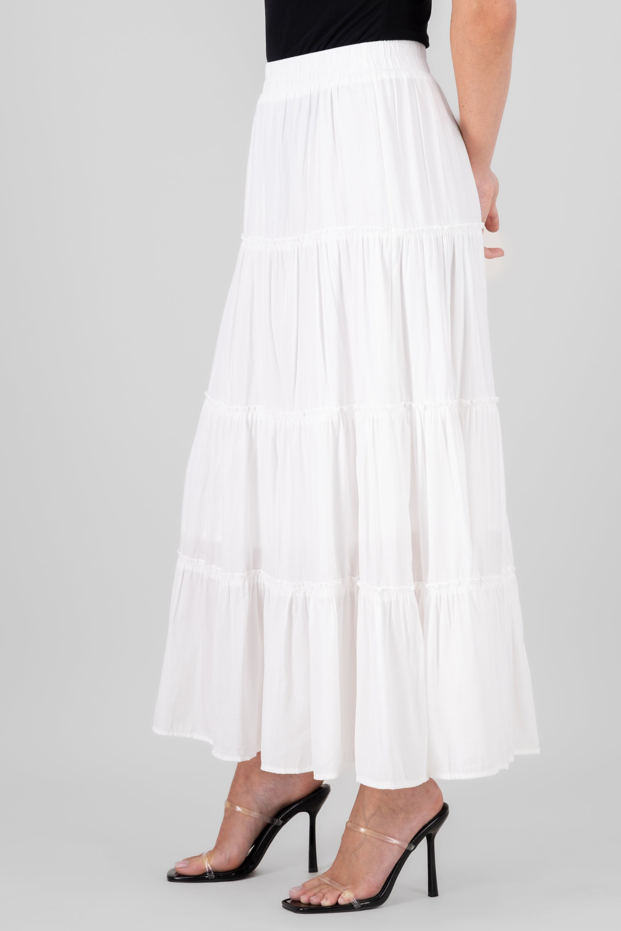 Maxi Skirt With Crochet Details WHITE