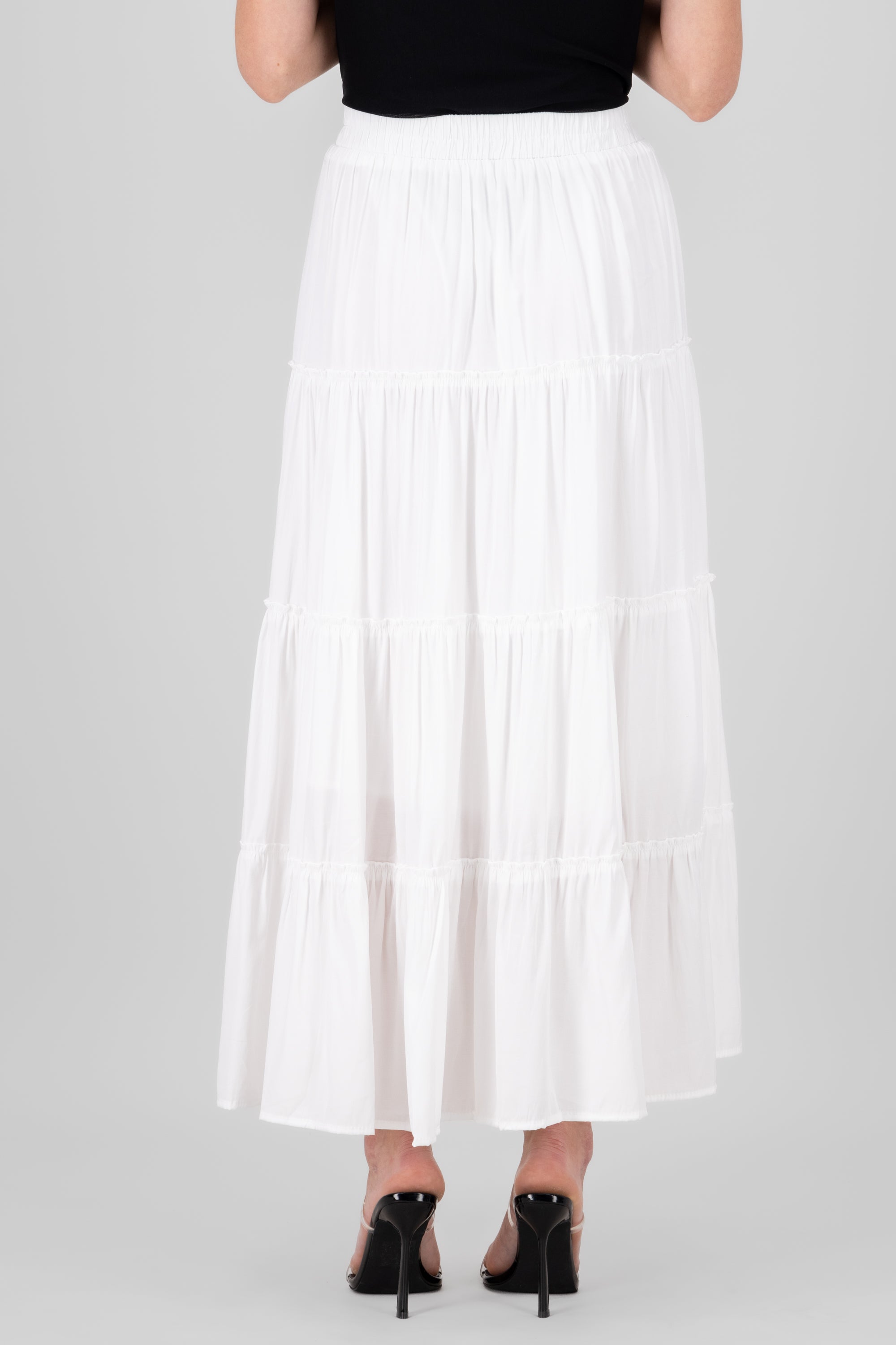 Maxi Skirt With Crochet Details WHITE