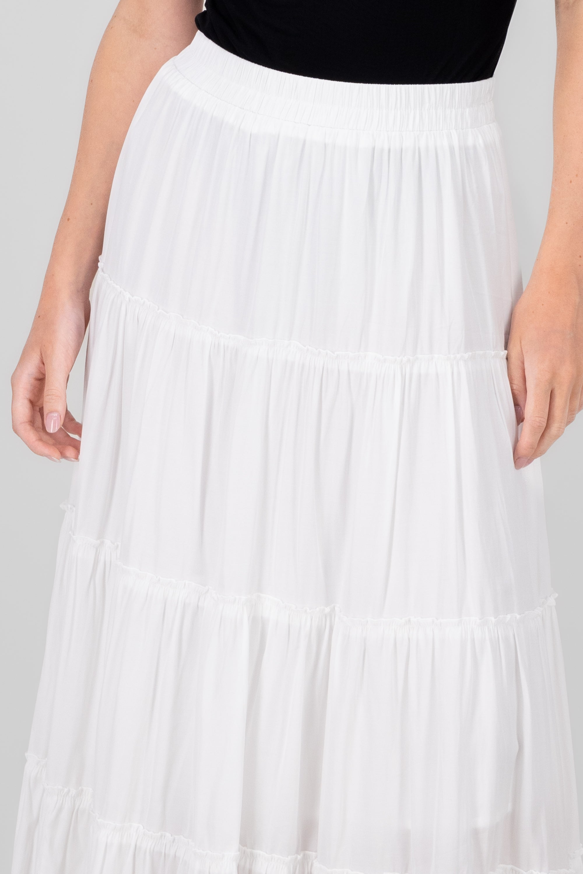 Maxi Skirt With Crochet Details WHITE