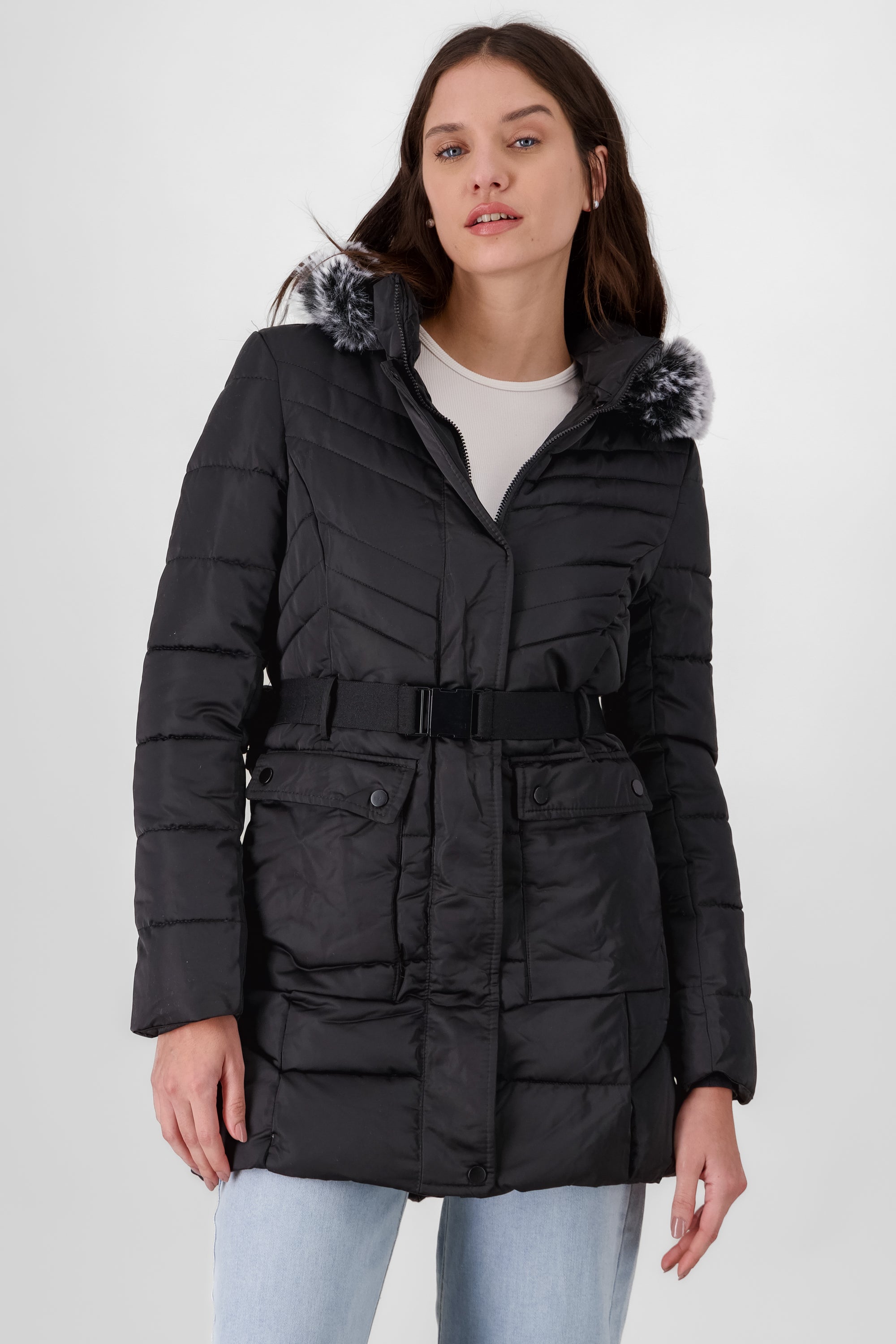 Quilted Jacket with Pocket BLACK