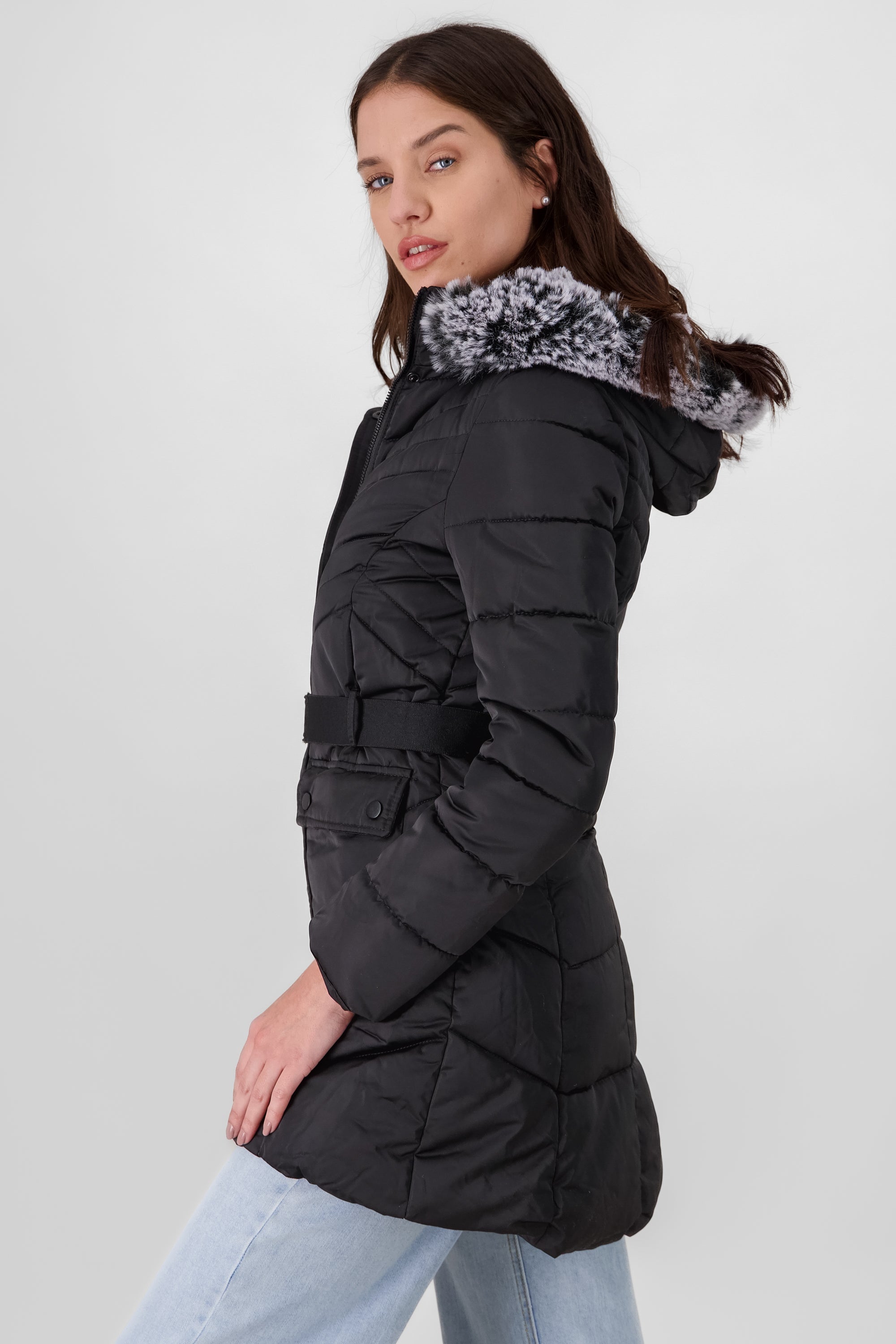 Quilted Jacket with Pocket BLACK